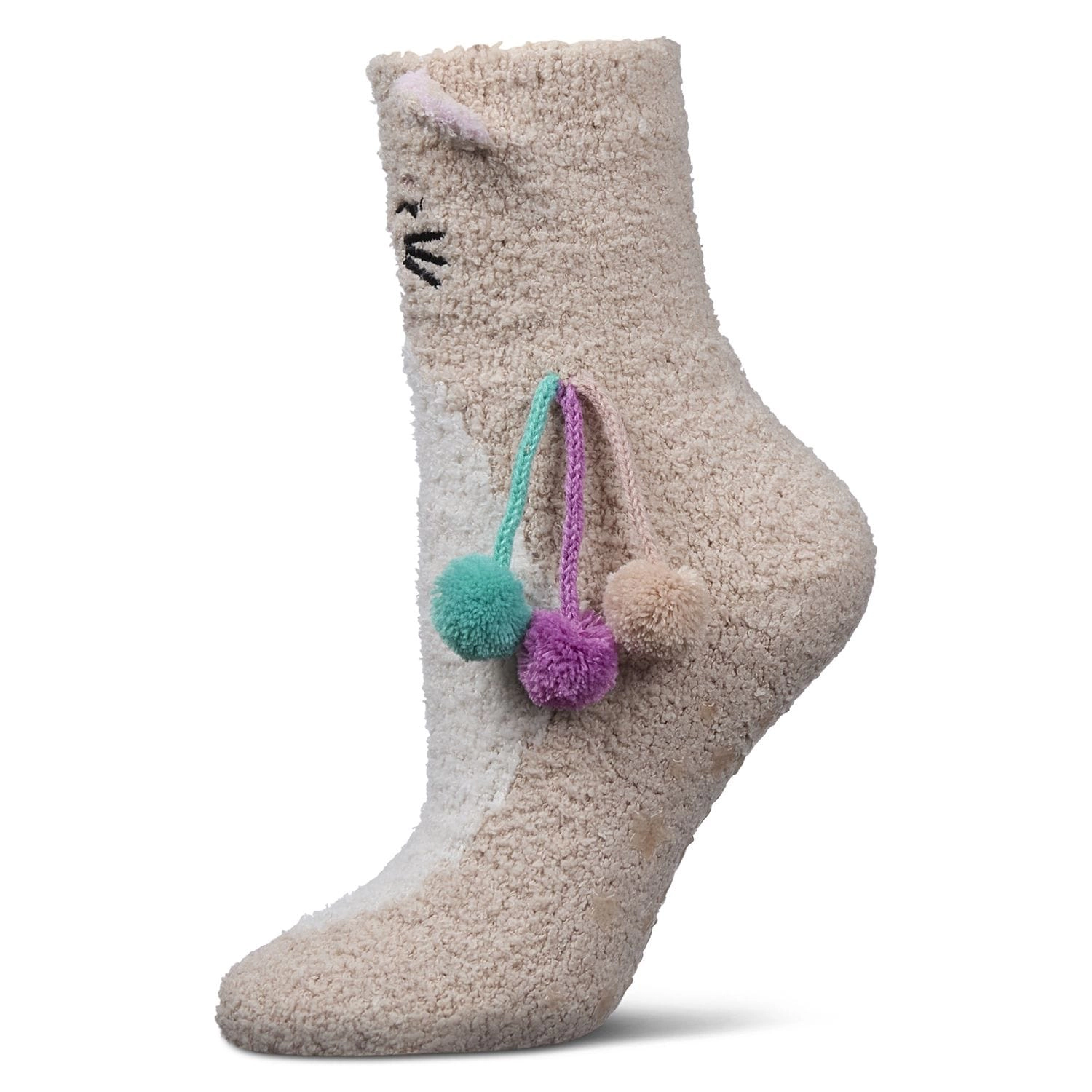 MeMoi Women's Cat Embellished Plush Crew Socks