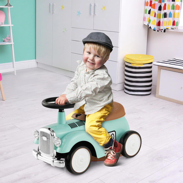 Hivvago Kids Sit to Stand Vehicle with Working Steering Wheel and Under Seat Storage