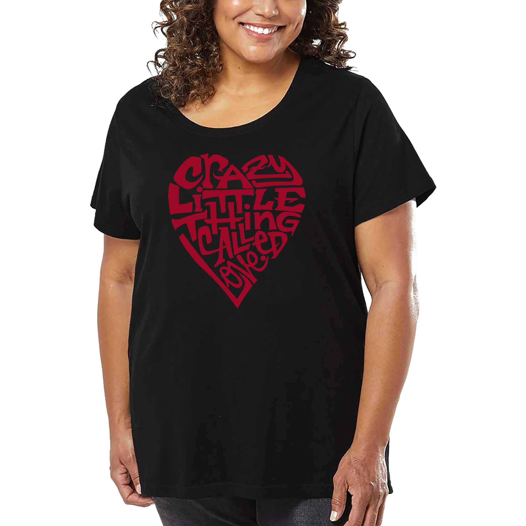 LA Pop Art Women's Plus Word T-Shirt - Crazy Little Thing Called Love