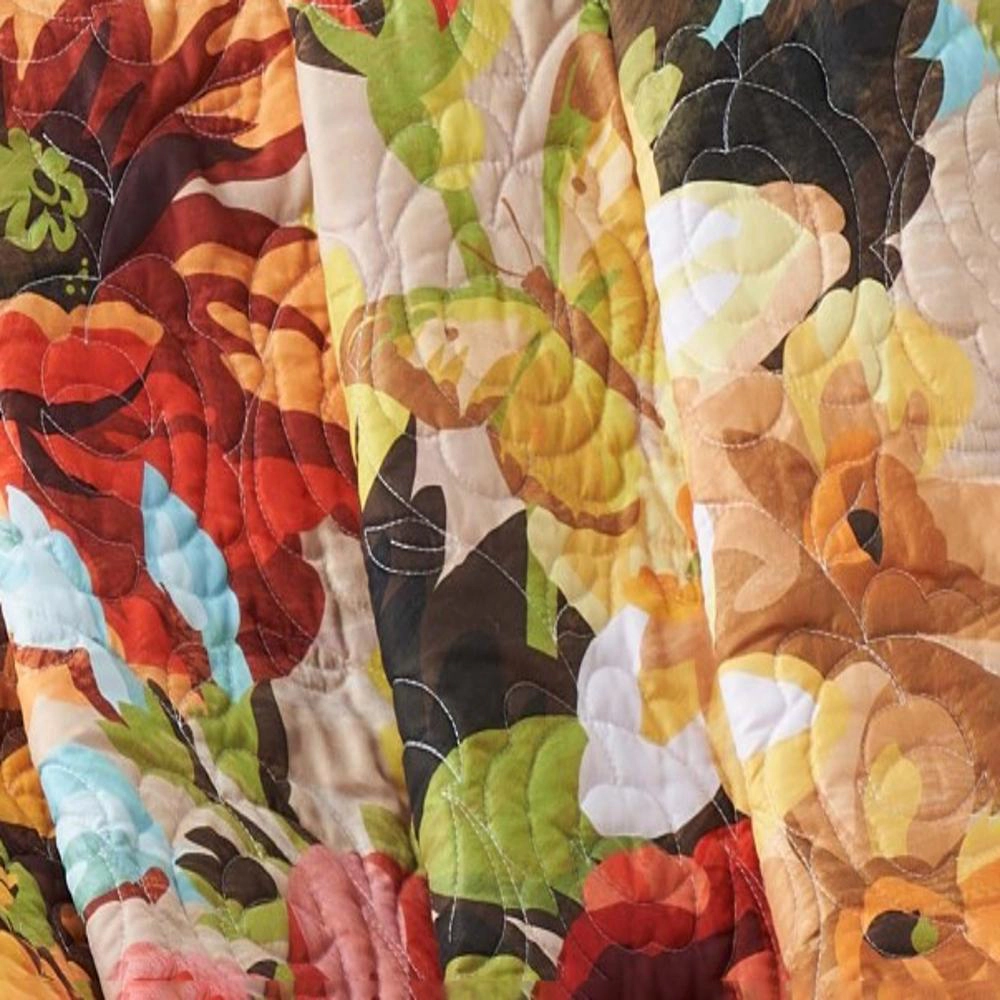 Greenland Home Senna Modern Boho Floral Quilted Throw 50" x 60"