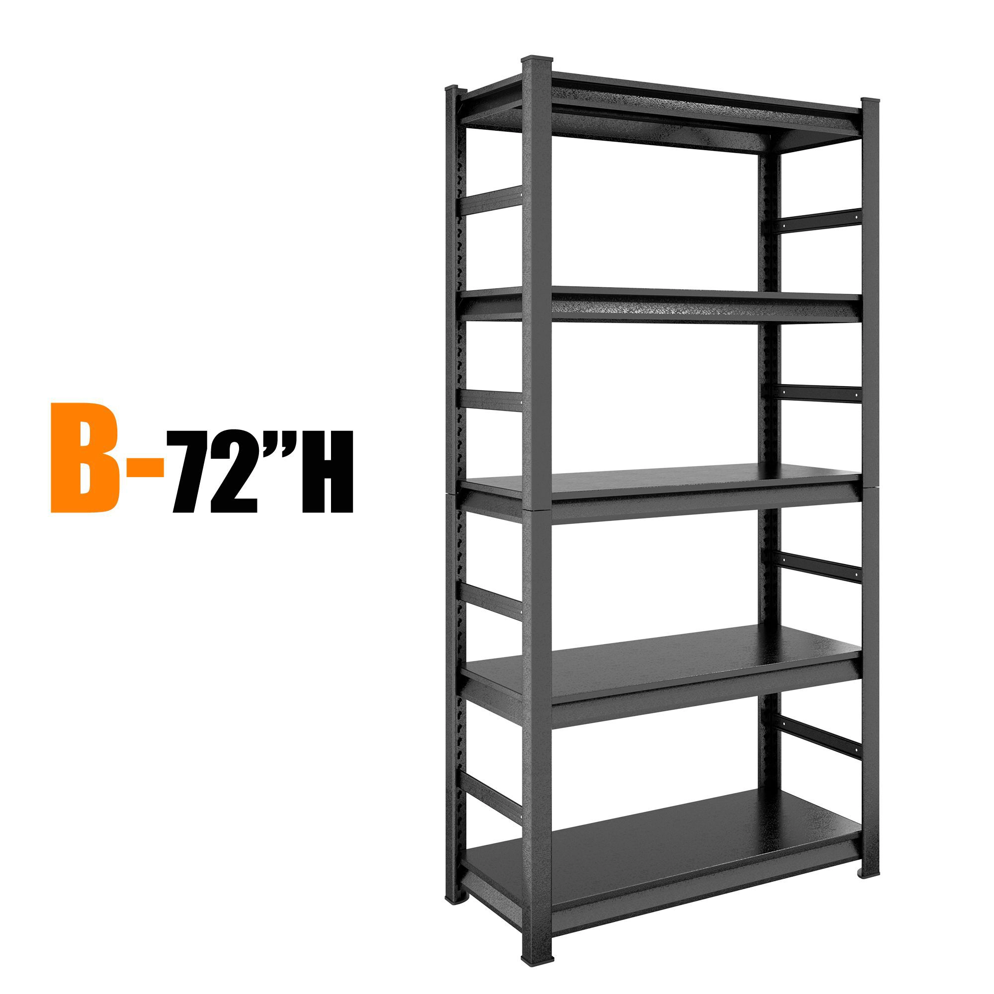 Flynama 5 Tier Adjustable Metal Shelving H72 Unit for Kitchen and Garage