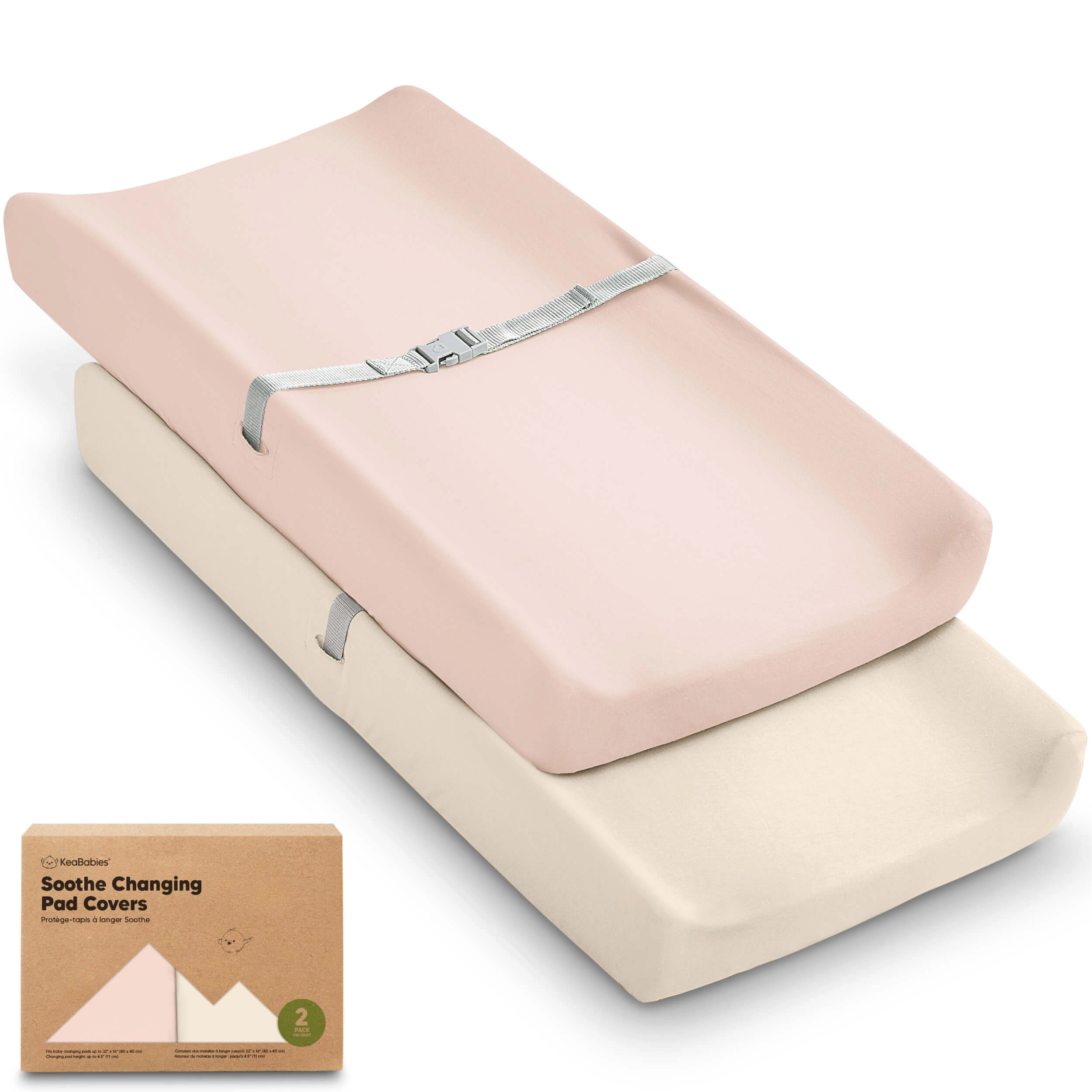 KeaBabies 2-Pack Soothe Changing Pad Covers