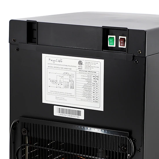 MegaChef Bottom Load Hot and Cold Water Dispenser in Black