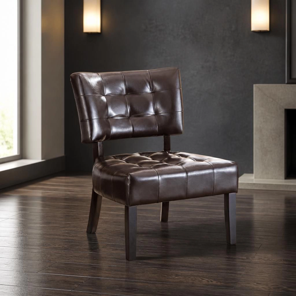 GOODSILO Solid Wood Upholstered Accent Chair for Indoor Seating