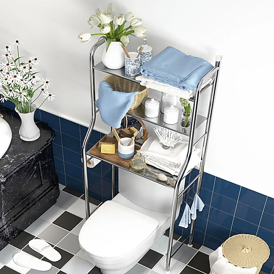 SKYROKU 3-Tier Over The Toilet Storage Rack, Bathroom Shelves, Bathroom ...