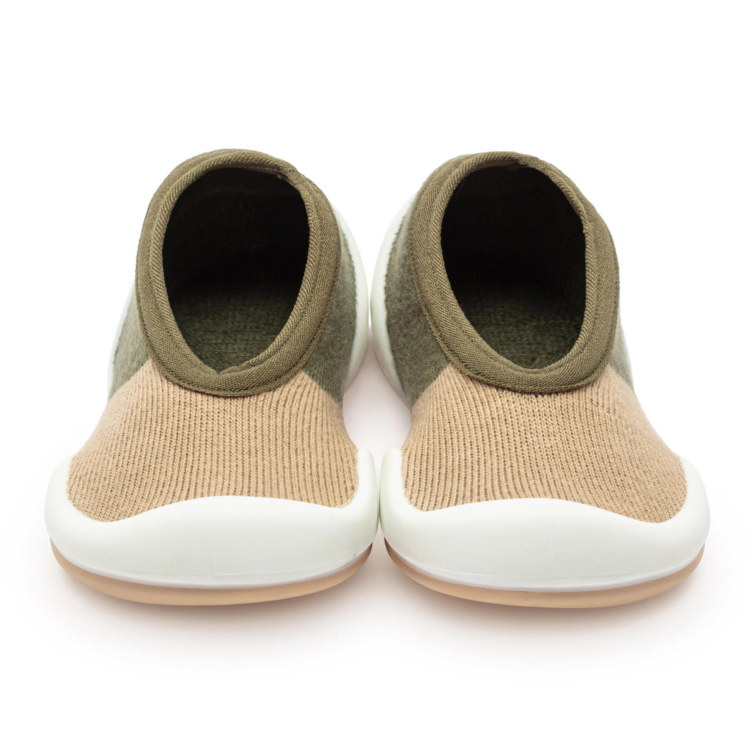 Toddler Breathable Washable Non-Slip Sock Shoes Flat-Color Block Olive