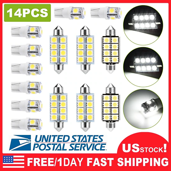 GBruno 14-Piece LED Interior Car Light Bulb Kit