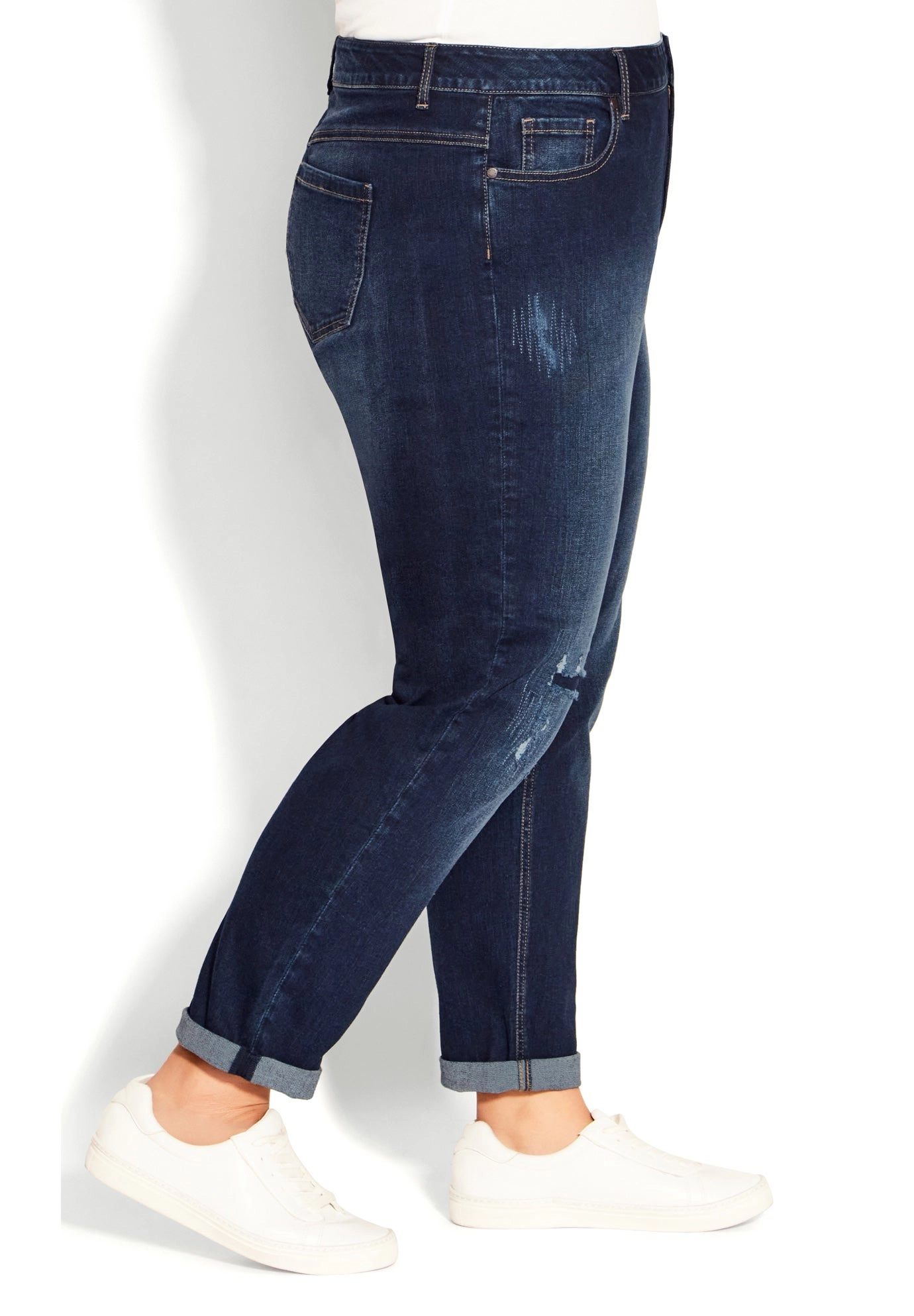 Avenue Women's Plus Girlfriend Rip Jean