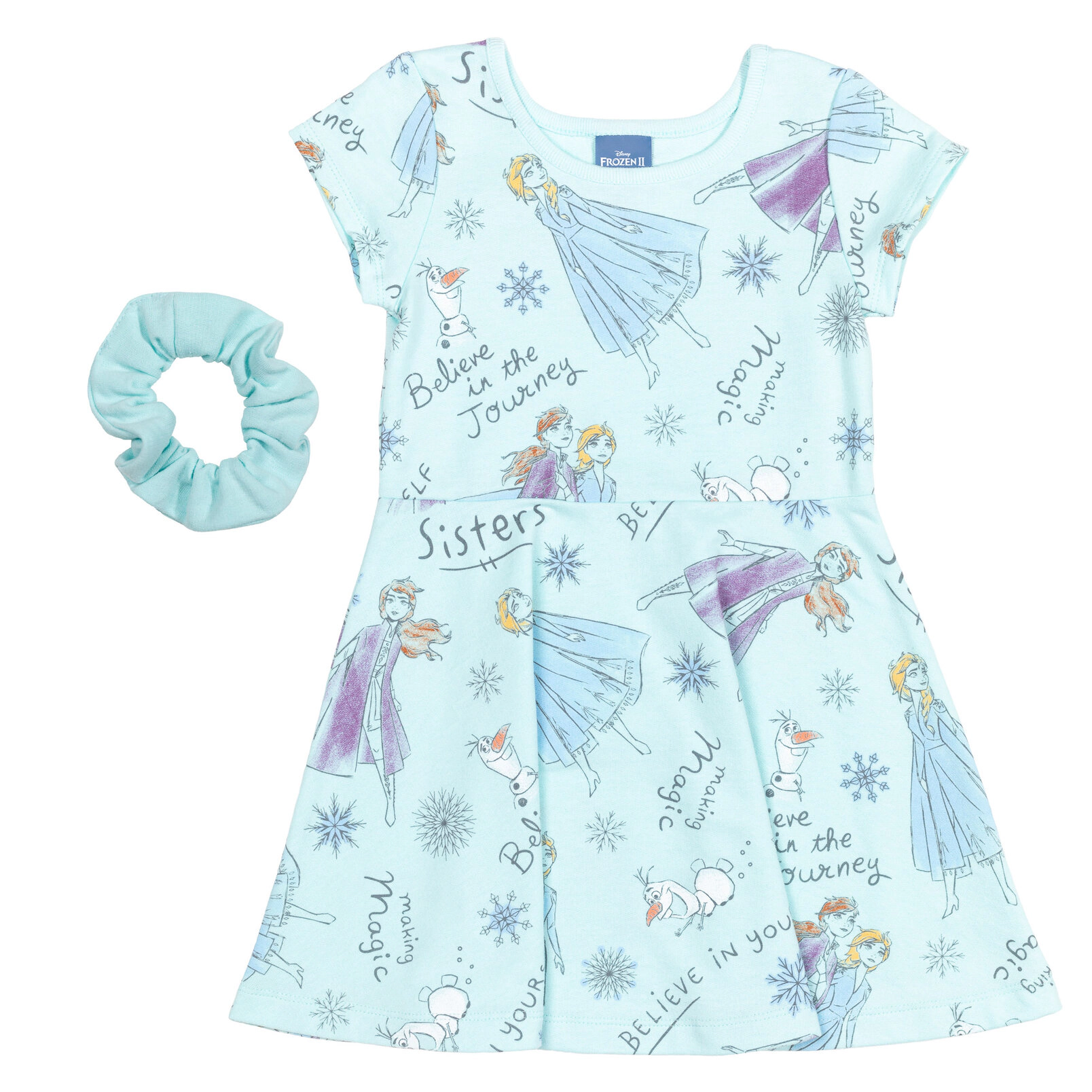 Disney Girls' Skater Dress and Scrunchie Set