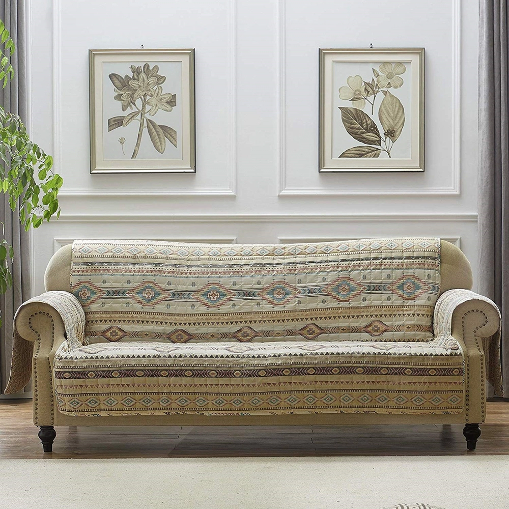 Barefoot Bungalow Phoenix Reversible Furniture Protector Slipcover Sofa 127x77" Tan