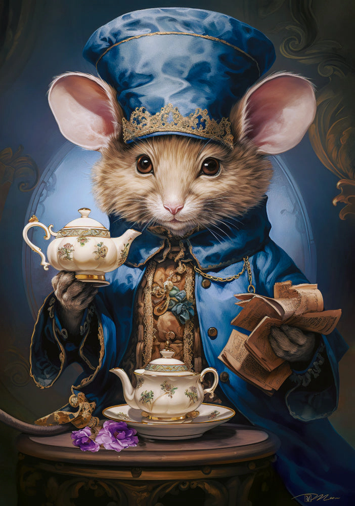 CASTORLAND 500 Piece Jigsaw Puzzles, Tea Time, Art. Puzzle, Mouse and small teapot and saucer, B-53971