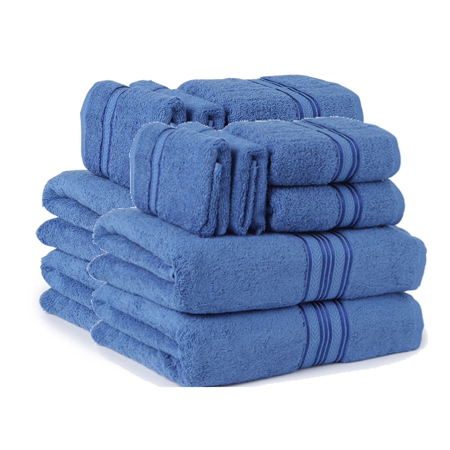 Plazatex 100% Premium Cotton Textured Border Ultra Soft Absorbent 12 Piece Bathroom Towel Set
