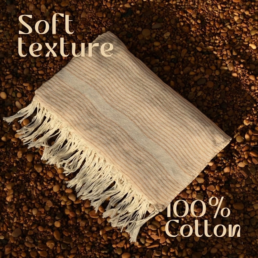 Technopliance Oversized Turkish Cotton Beach Blanket 82 x 82 Inch