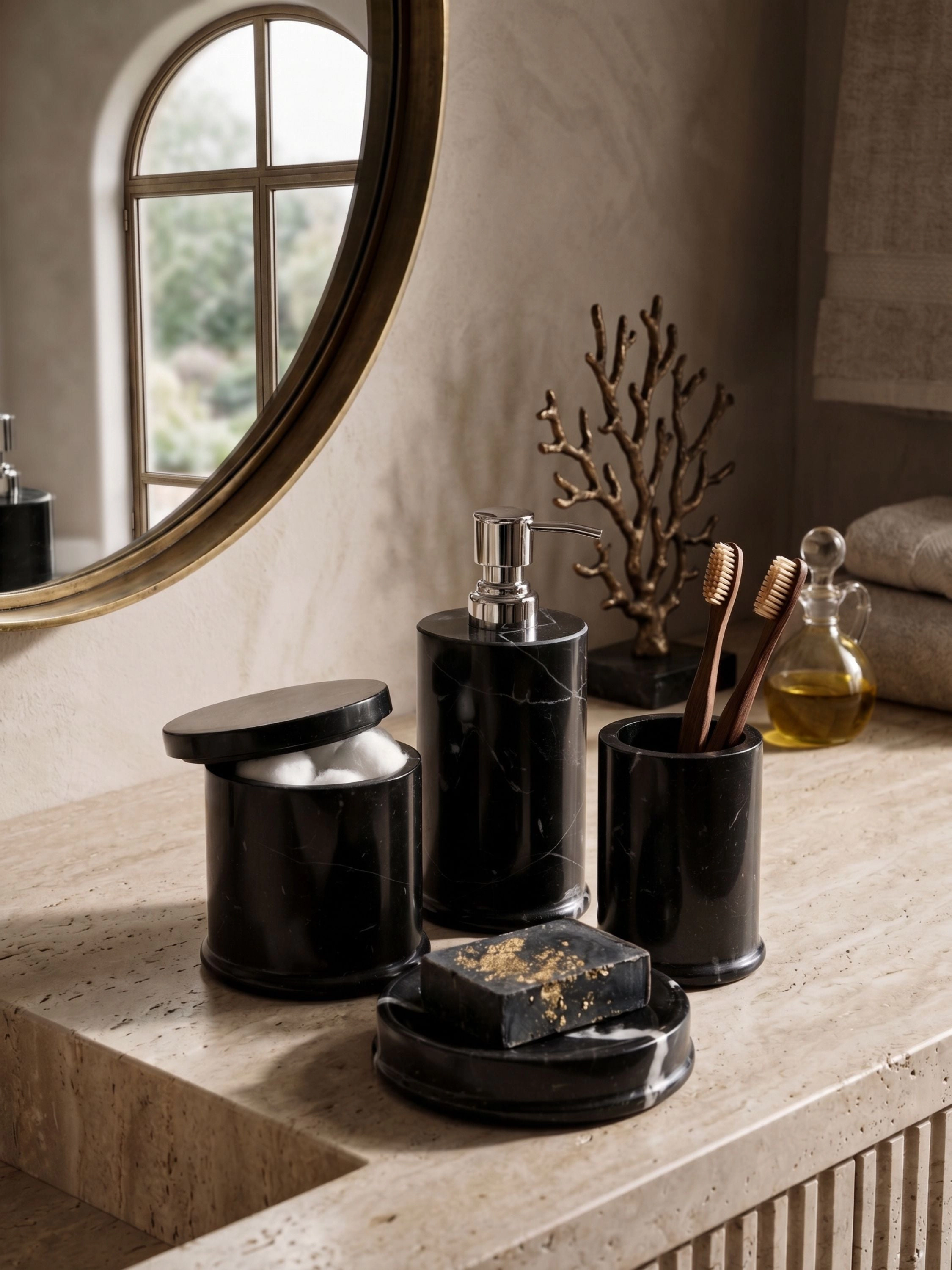 GAURI KOHLI Marquina Marble Bath Accessories