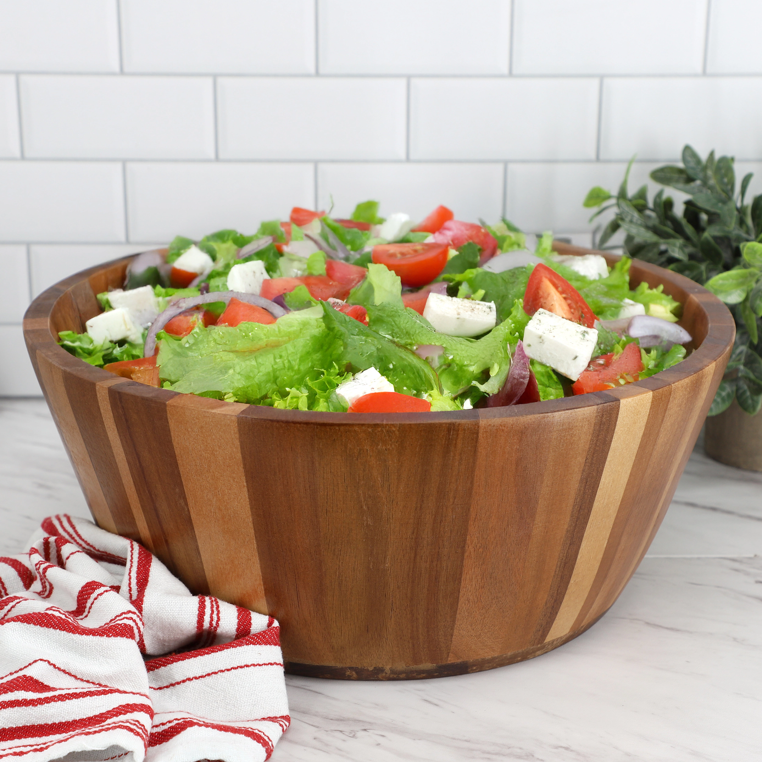 MegaChef 13.8 Inch Jumbo Acacia Wood Salad Bowl