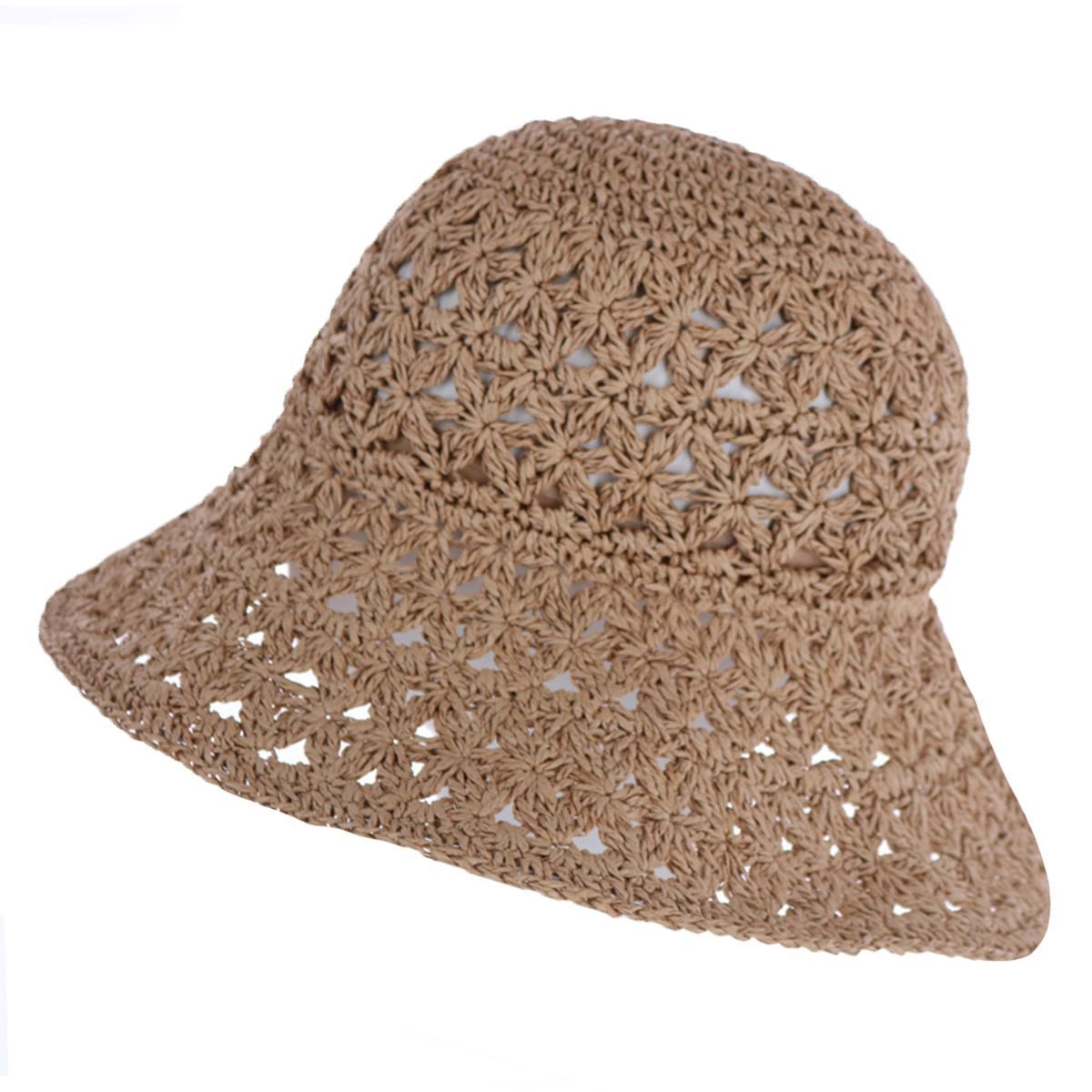 CTM Women's Straw Braided Bucket Hat