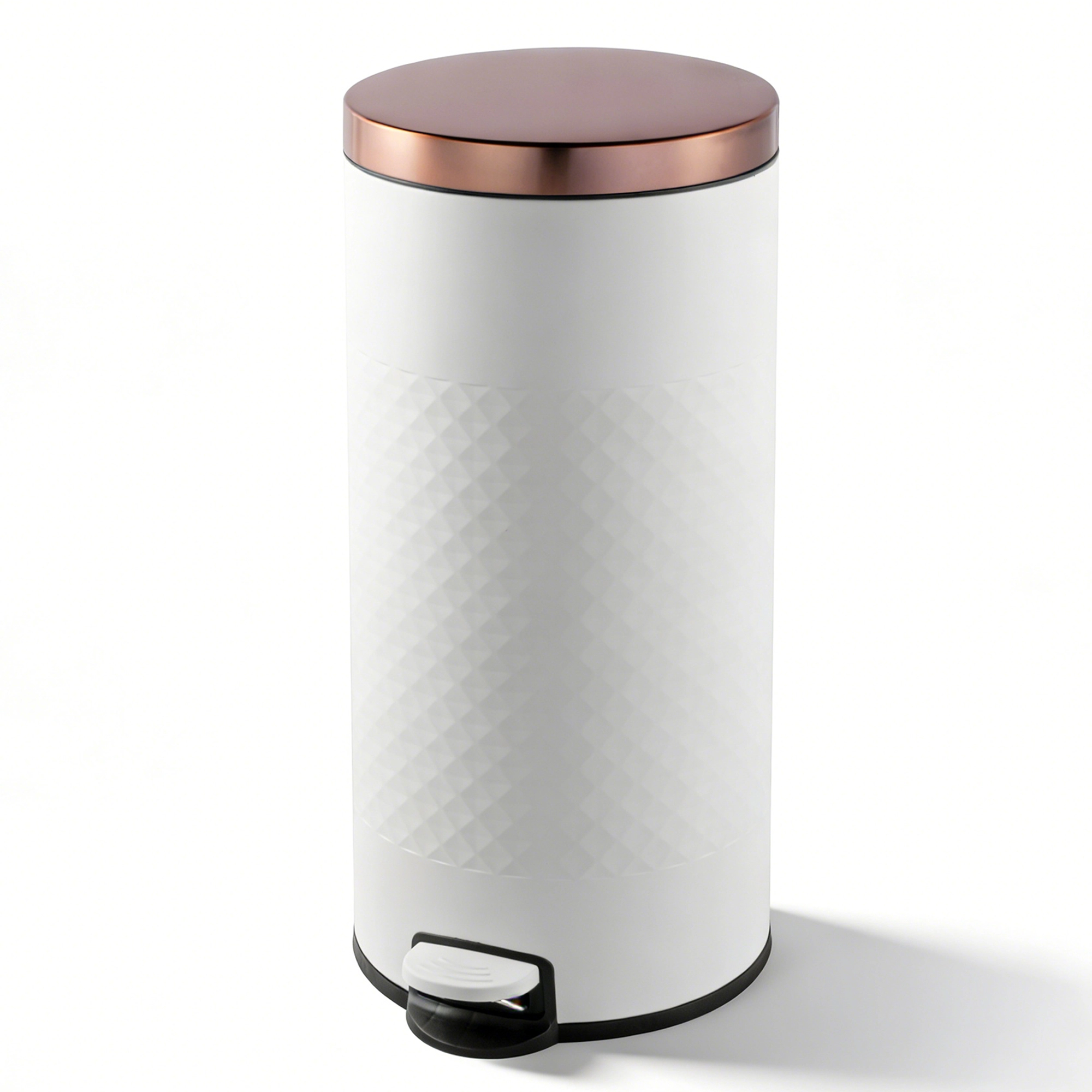 Innovaze 8 Gal./30 Liter Round Shape Step-on Trash Can with Diamond Body Design for Kitchen
