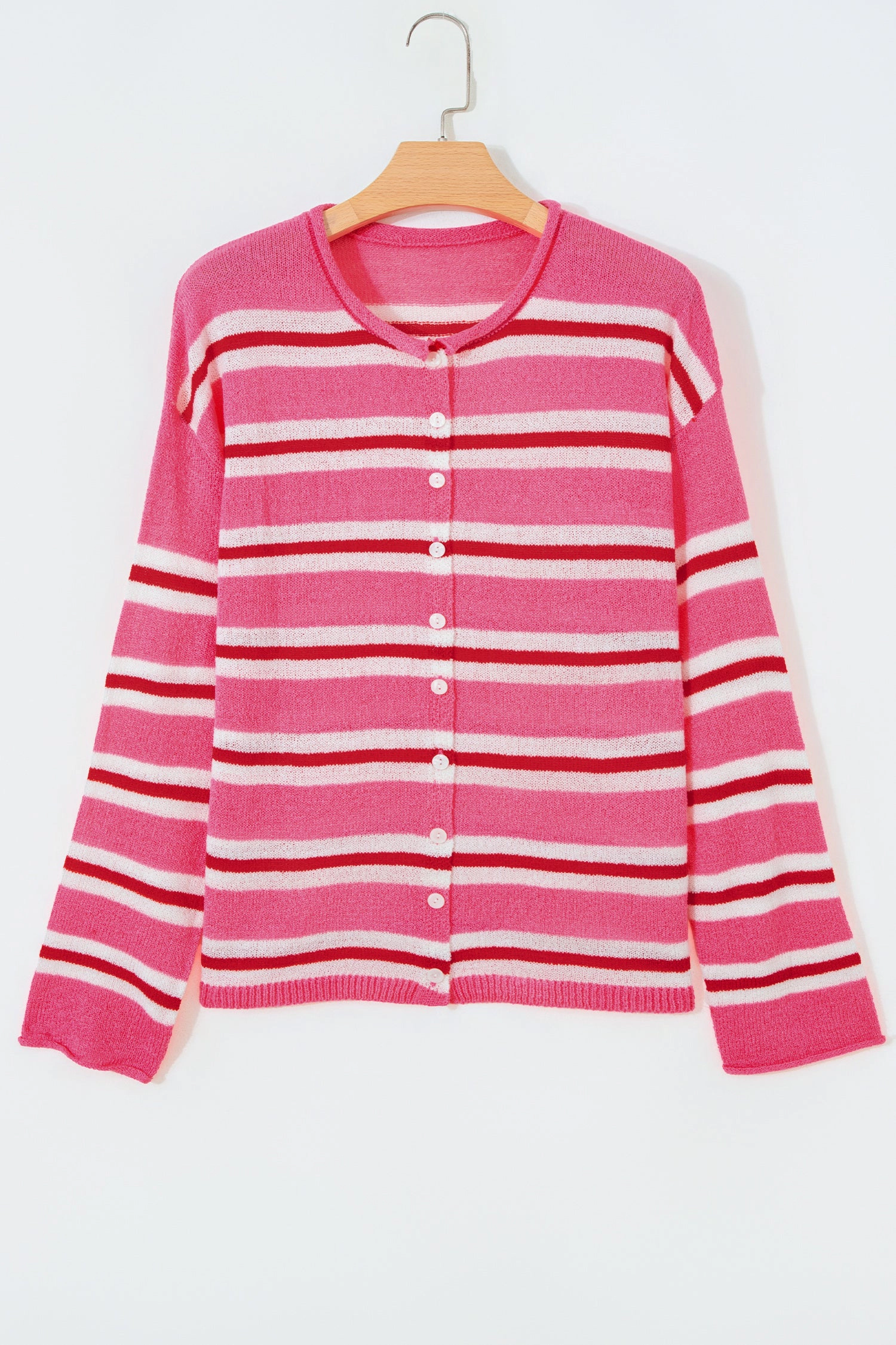 Threaded Pear Palmer Striped Drop Shoulder Cardigan