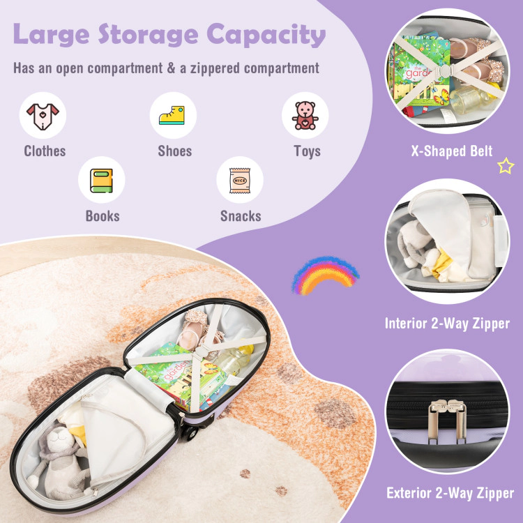 Hivvago 16 Inch Kids Carry-On Luggage Hard Shell Suitcase with Wheels