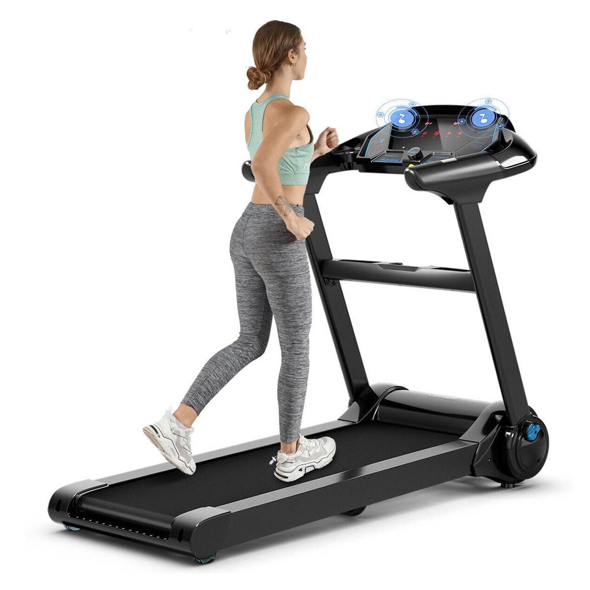 SUGIFT 2.25-HP 265-lb Capacity Folding Treadmill with Bluetooth Speaker LED Touch Display and APP Control