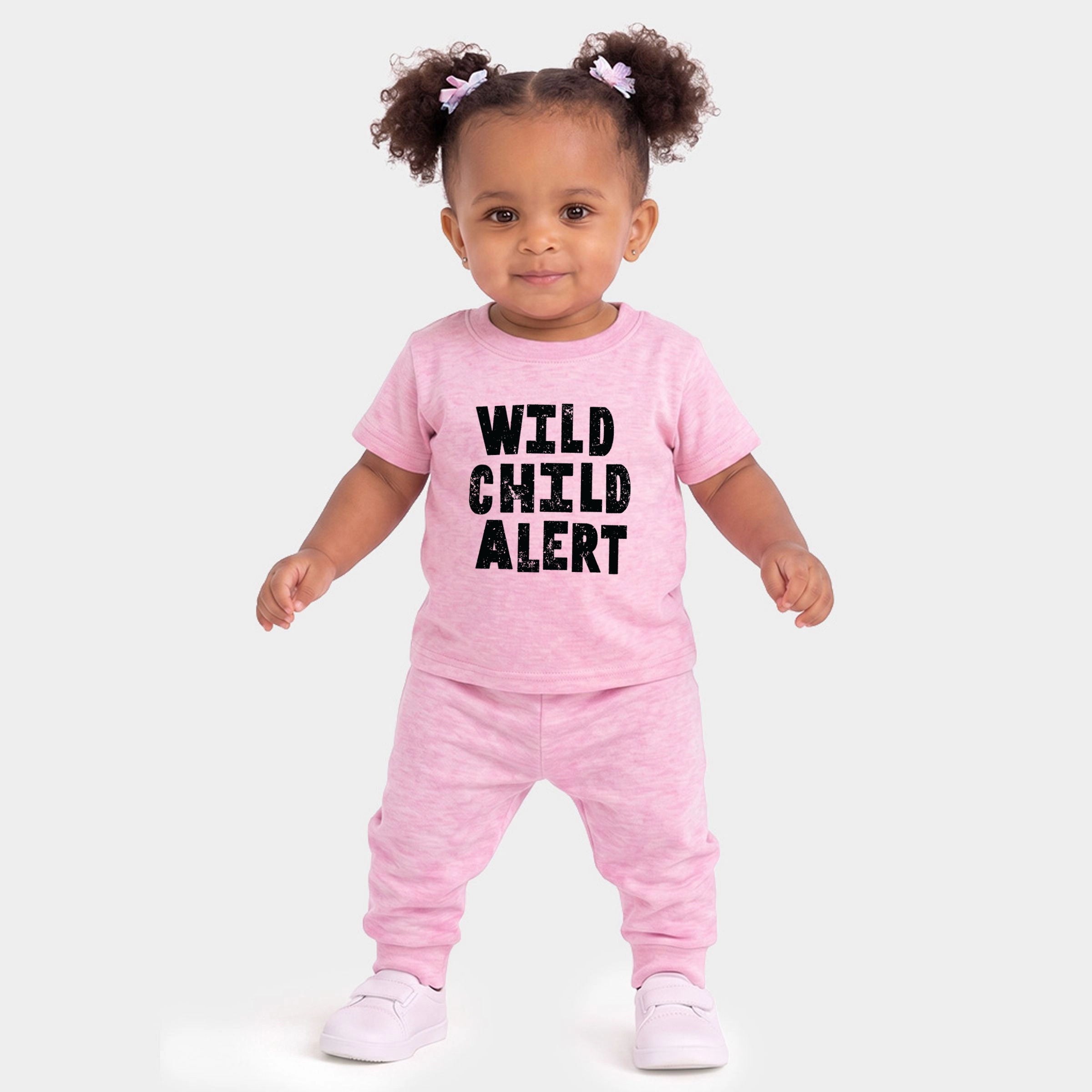 The Juniper Shop - Infant Jogger Pant Crew Set Wild Child Alert Distressed
