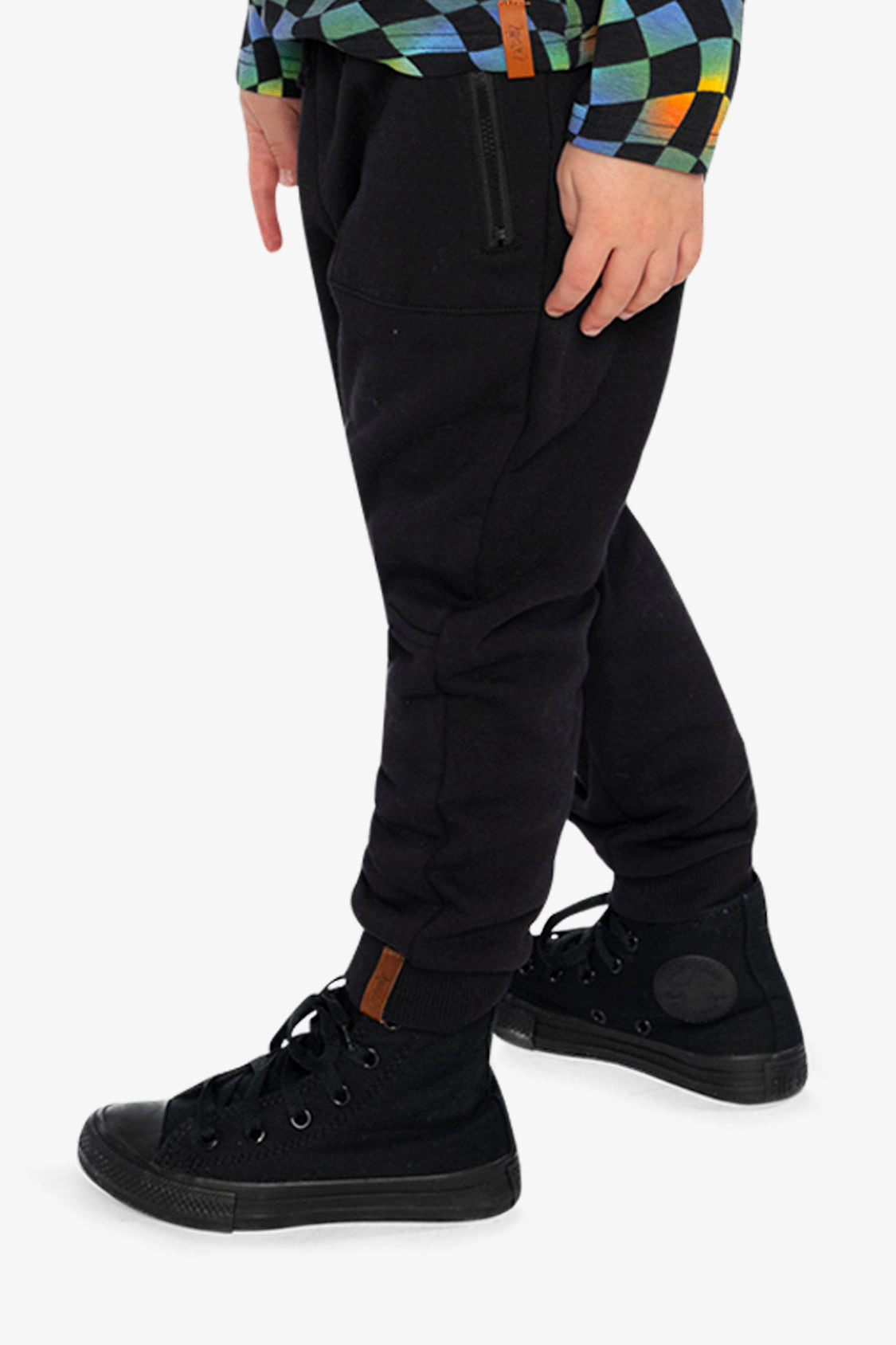 Deux par Boys Fleece Drawstring Sweatpants with Zippered Pockets
