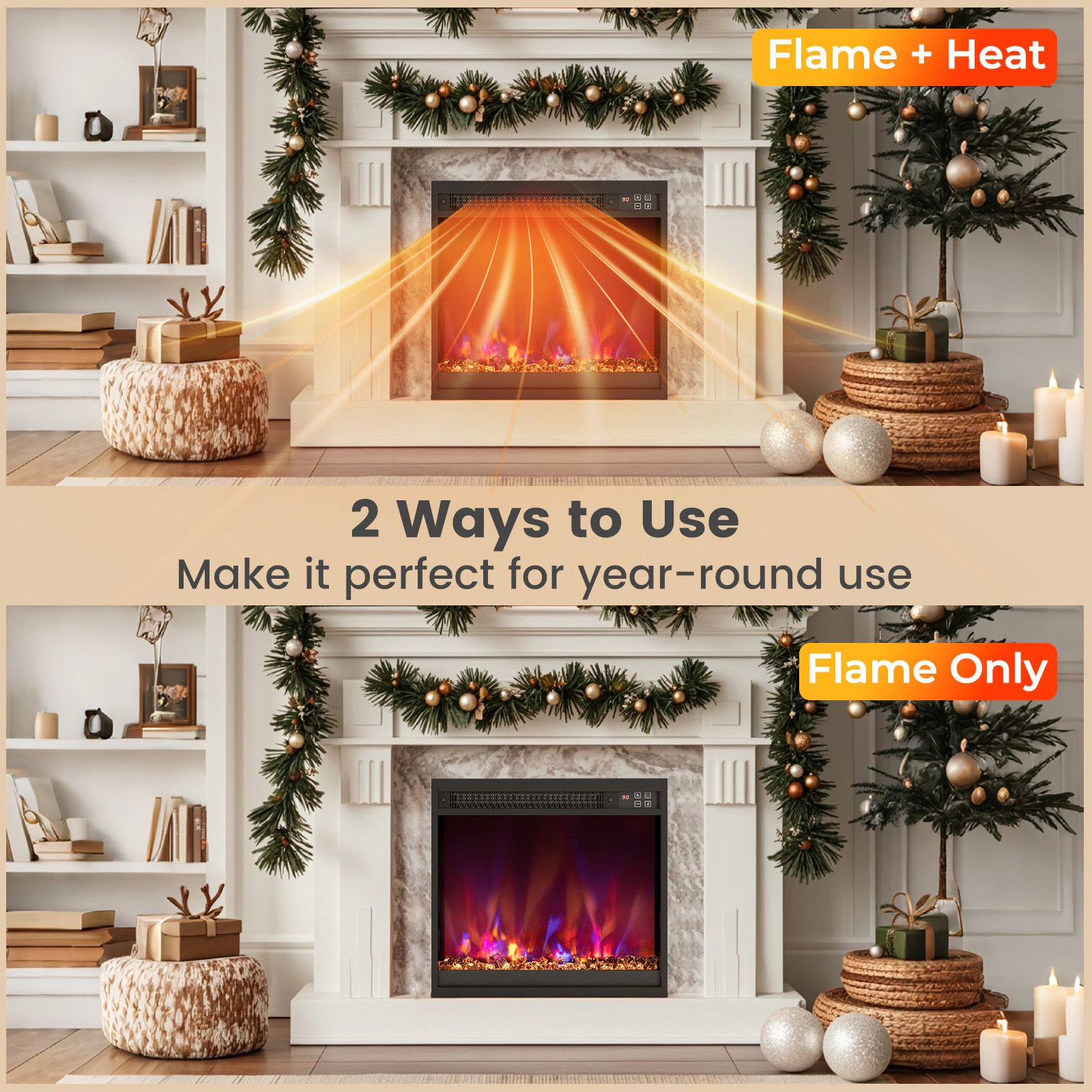 SlickBlue Wall Mounted Fireplace Heater for Living Room