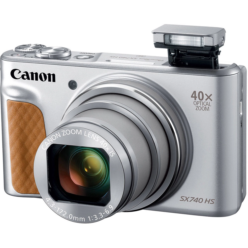 Canon PowerShot SX740 HS Digital Camera (Silver) (2955C001) + 128GB 4K AOM Pro Kit: