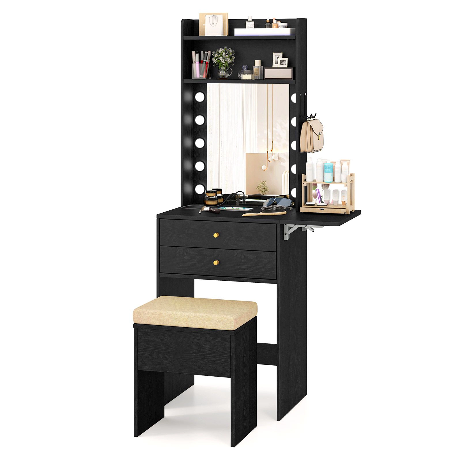 SlickBlue Women’s 3-Color LED Lighted Vanity Makeup Desk Set
