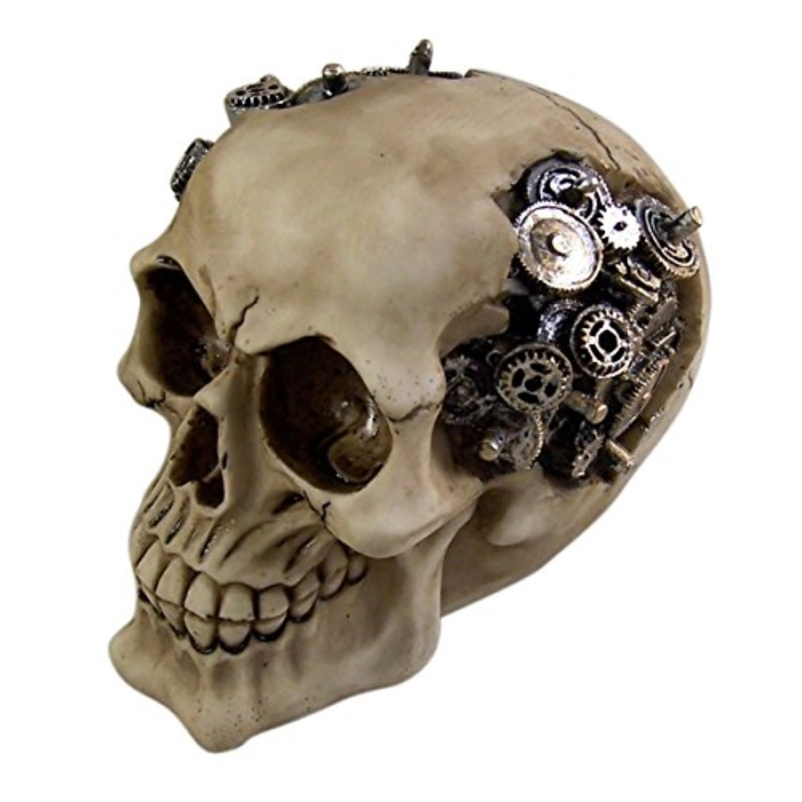 Pacific Giftware Steampunk Human Skull with Metal Gears Figurine Futuristic Steam Punk Decoration 4.75 inch