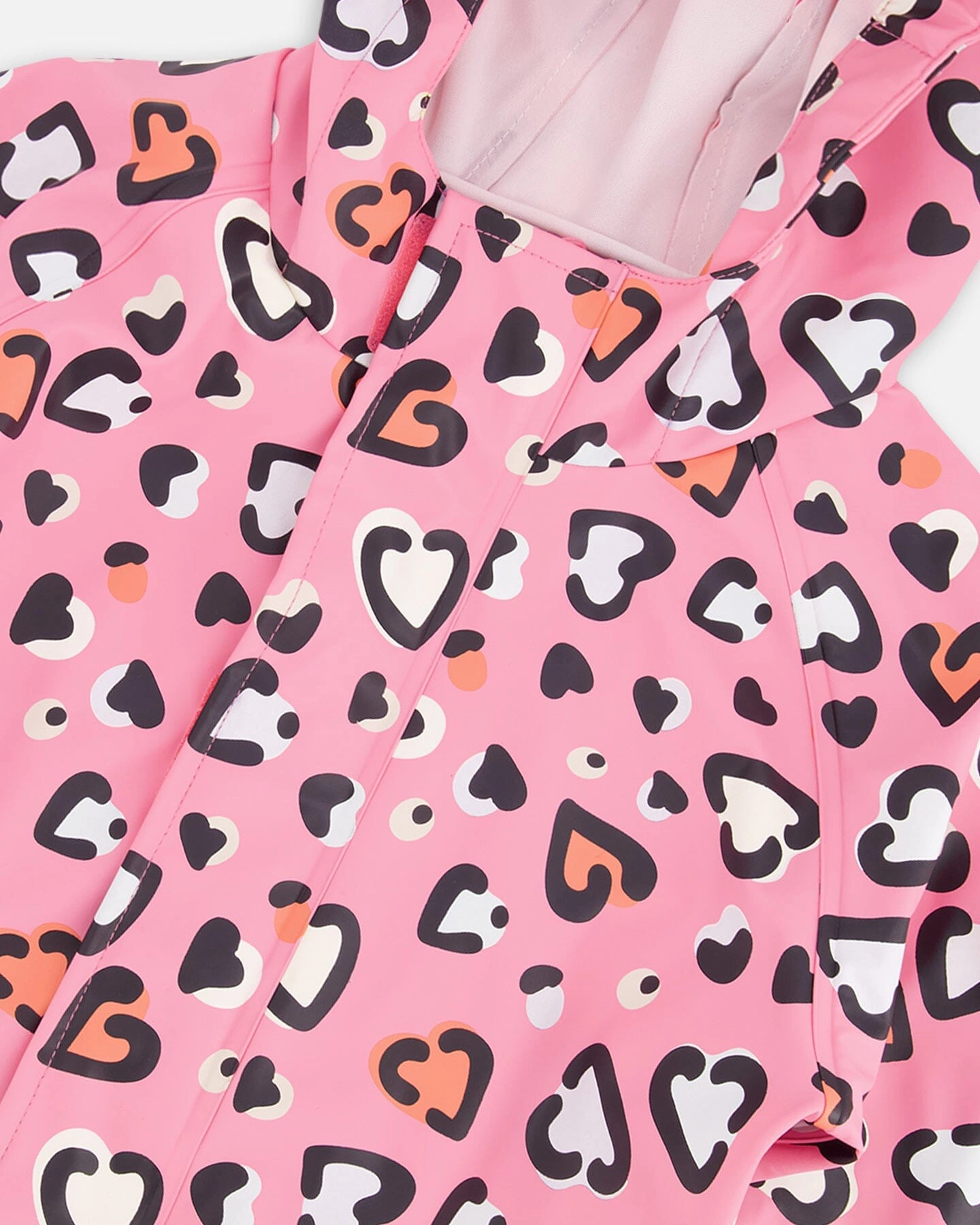 Deux par Girls Rain One-Piece Polyurethane Heart Print