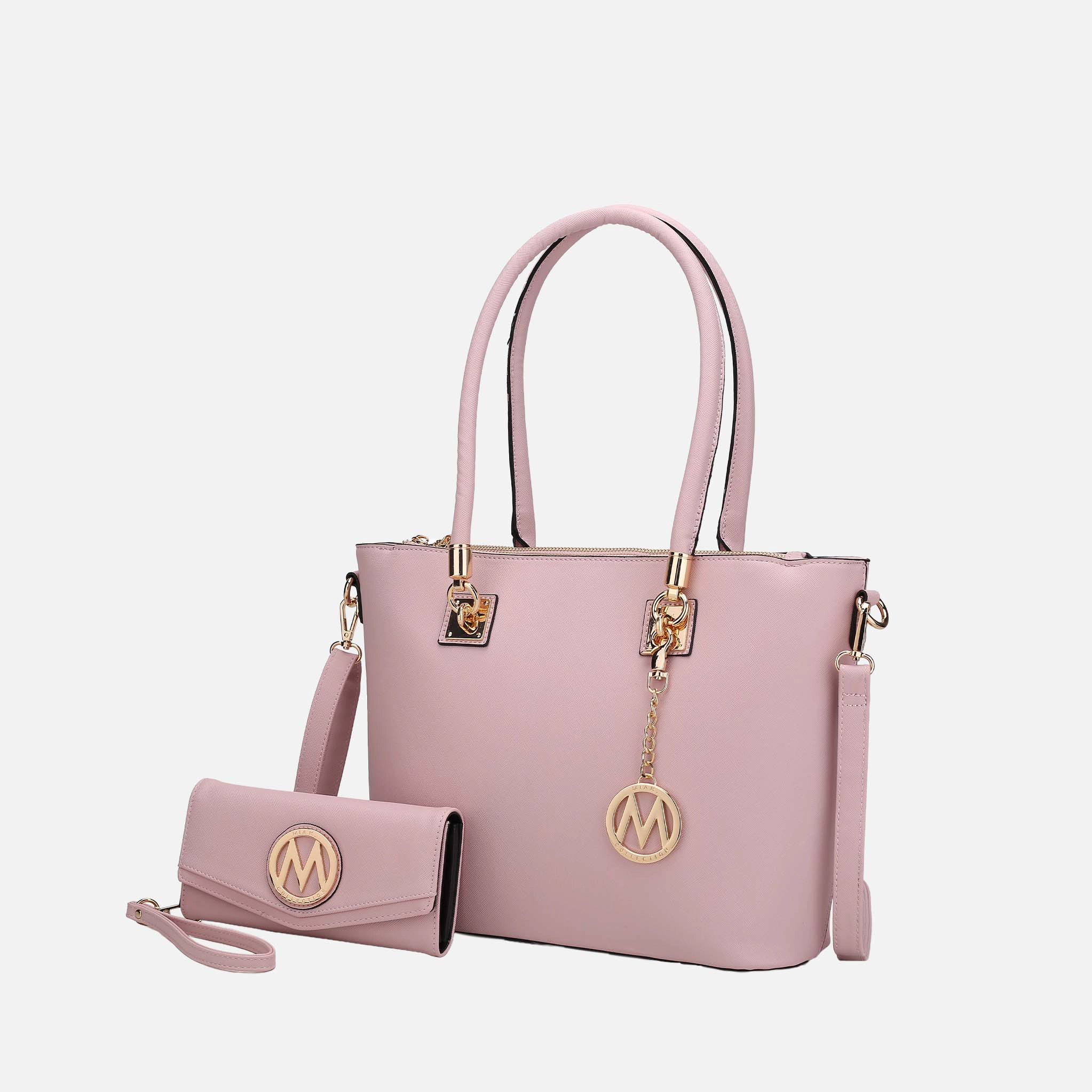 MKF Collection by Mia K Vanessa Women's Tote Bag with Wristlet Wallet - Solid Vegan Leather Handbag Set
