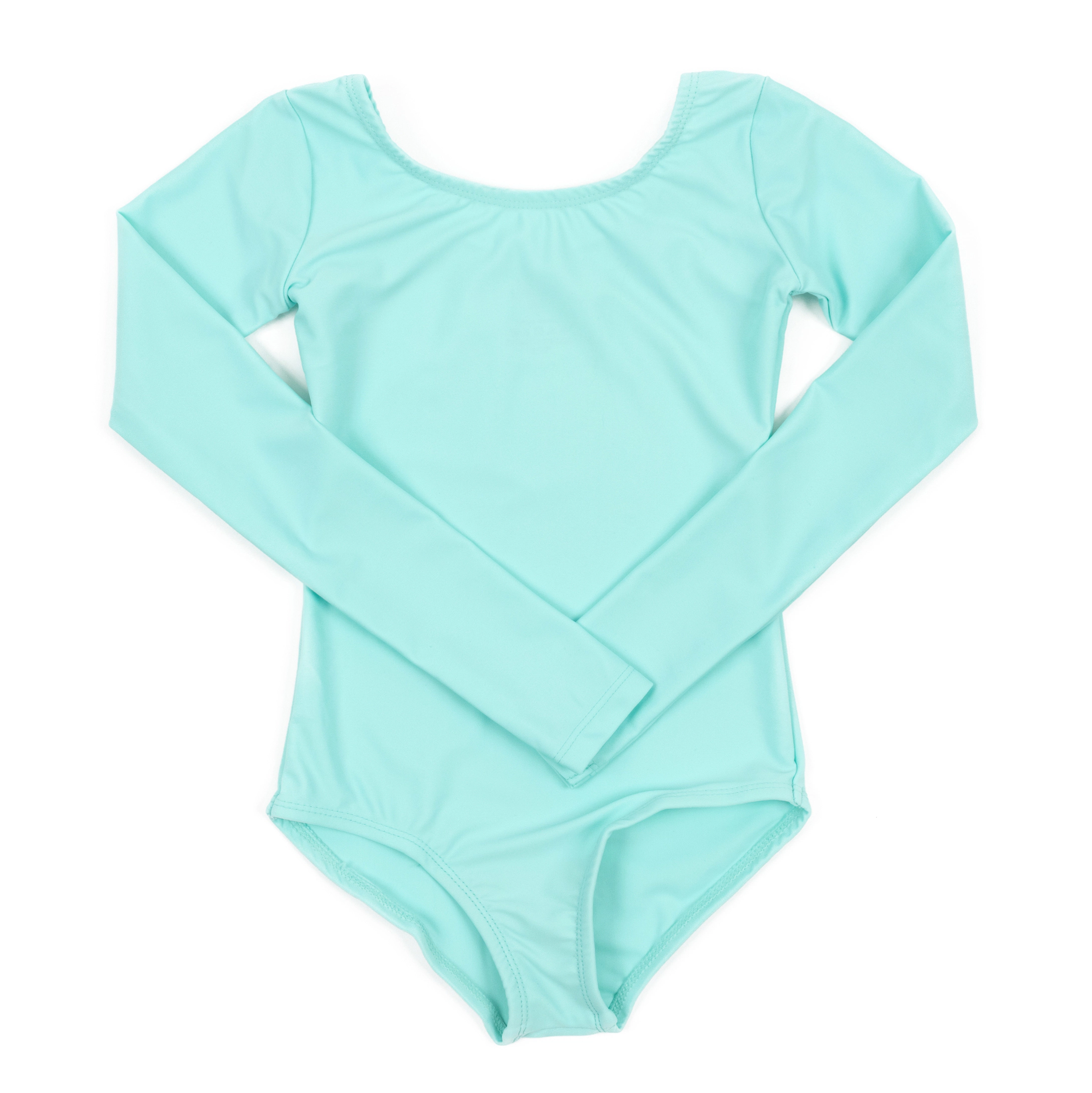 Leveret Girls Long Sleeve Bright Solid Stretch Dance Leotard