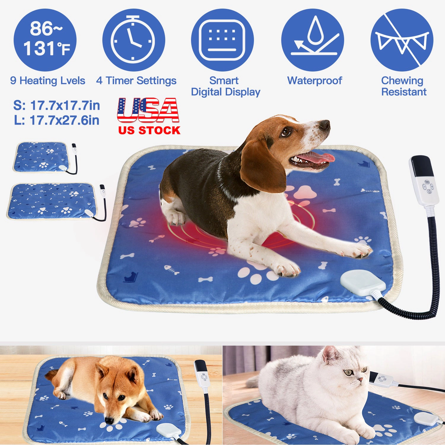 GBruno Waterproof Pet Heating Pad 45 Cm