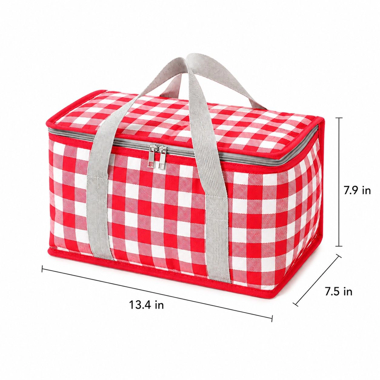 Alilang Women's Insulated Picnic Lunch Bag with Zip Closure and Carry Handles, Yellow Gingham