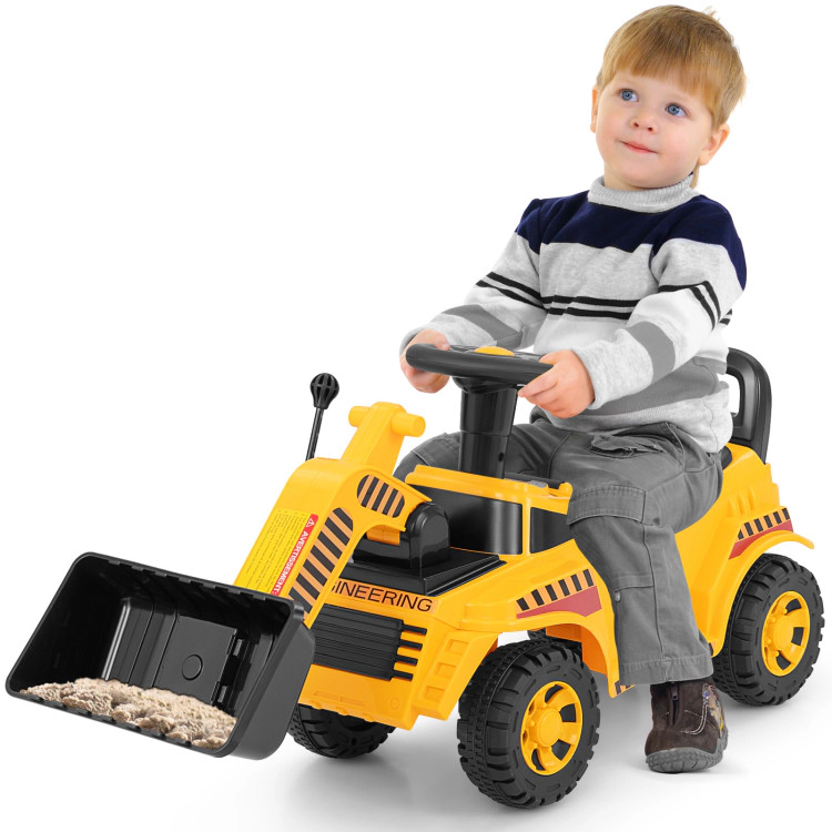 Hivvago Excavator Digger Toy with Adjustable Bucket-Yellow