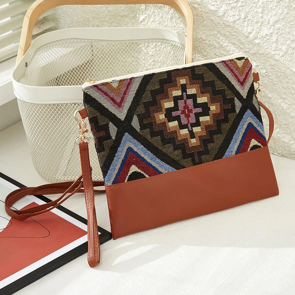 Fashnzfab Aztec Pattern Mini Clutch / Crossbody Bag 10.2" X 8.27"