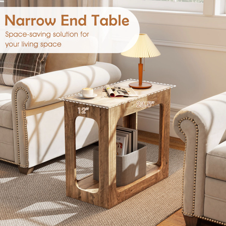 Hivvago 2-Tier End Table With Storage Shelf For Living Room