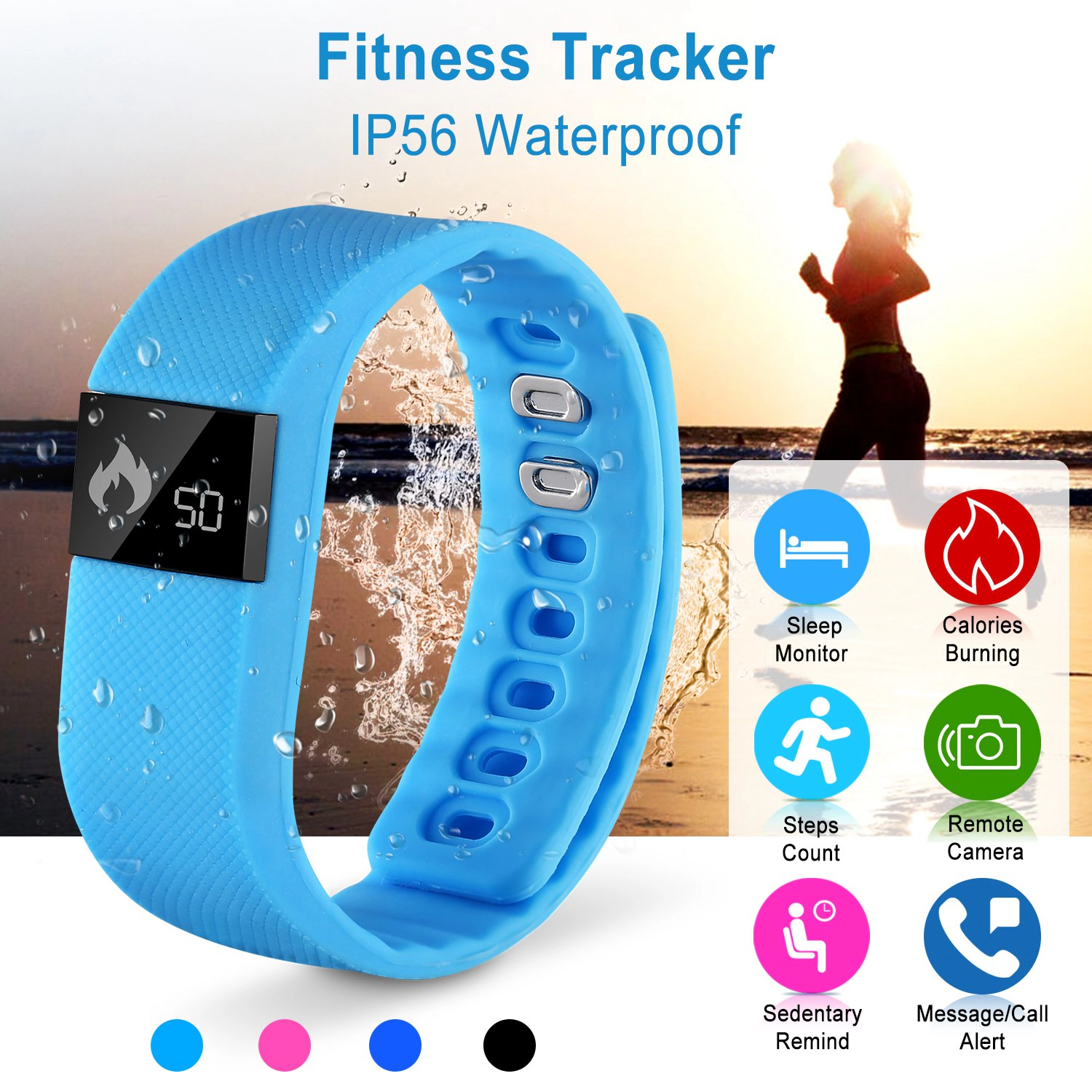 GBruno IP56 Waterproof Fitness Tracker Watch