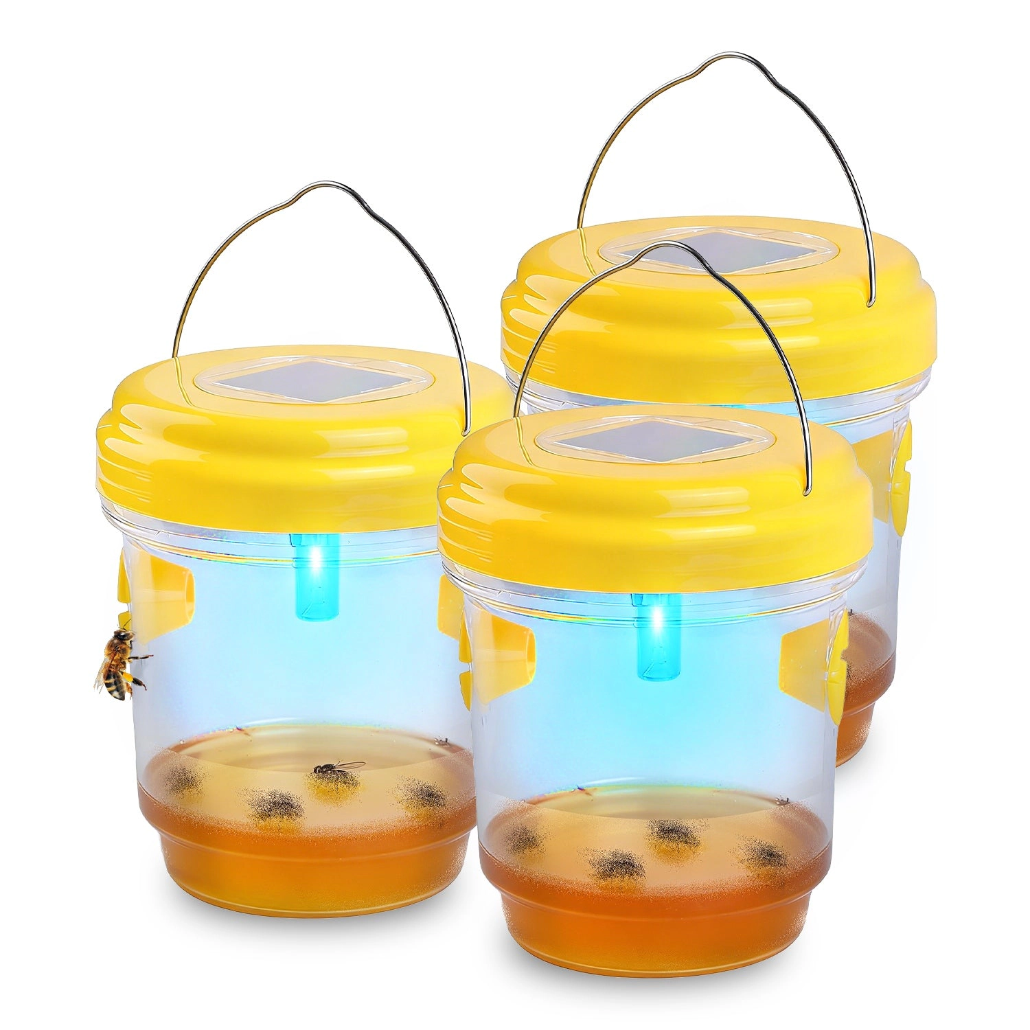 GBruno 3-Pc Solar Wasp Traps With UV Light