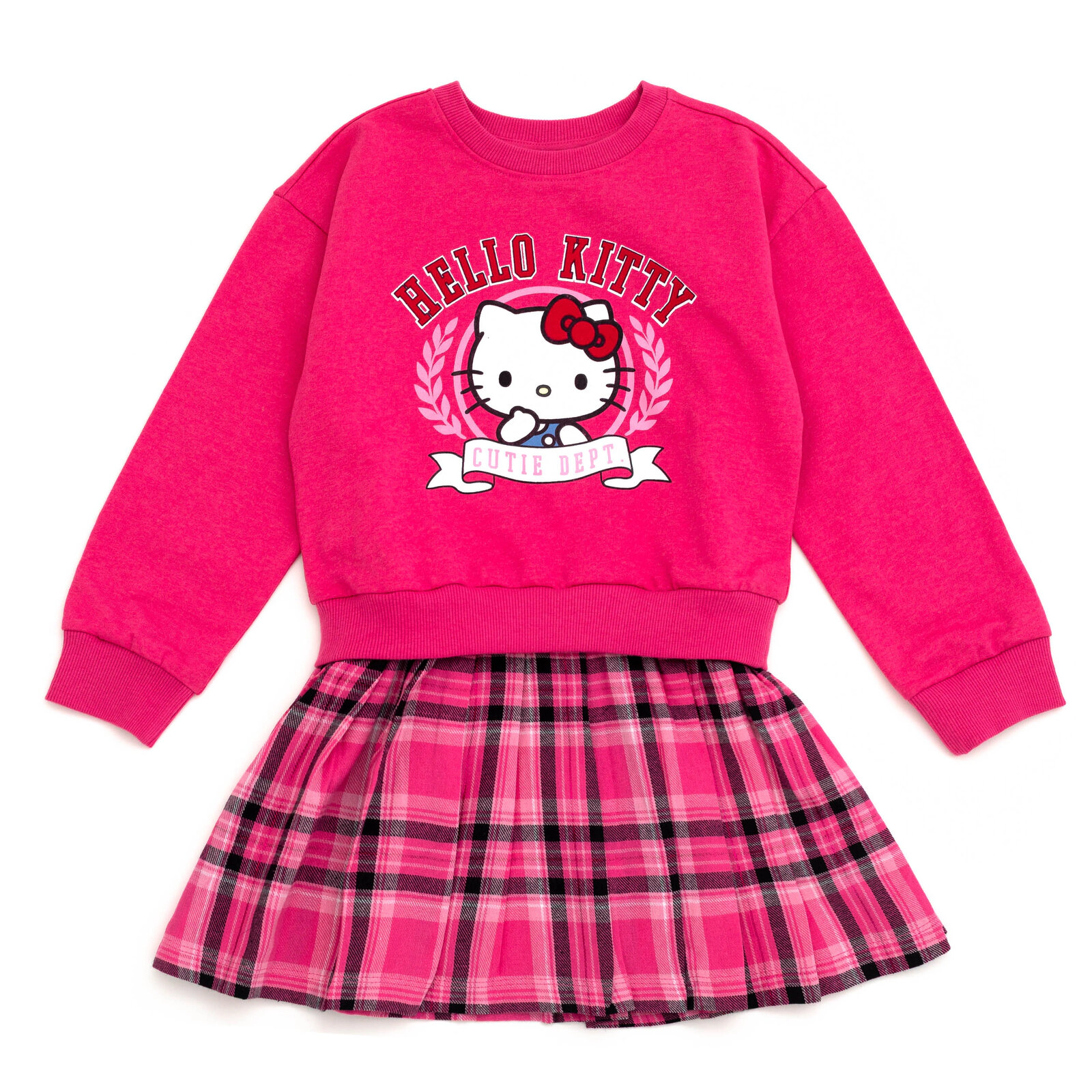 Hello Kitty Girls' Fleece Pleated Dress