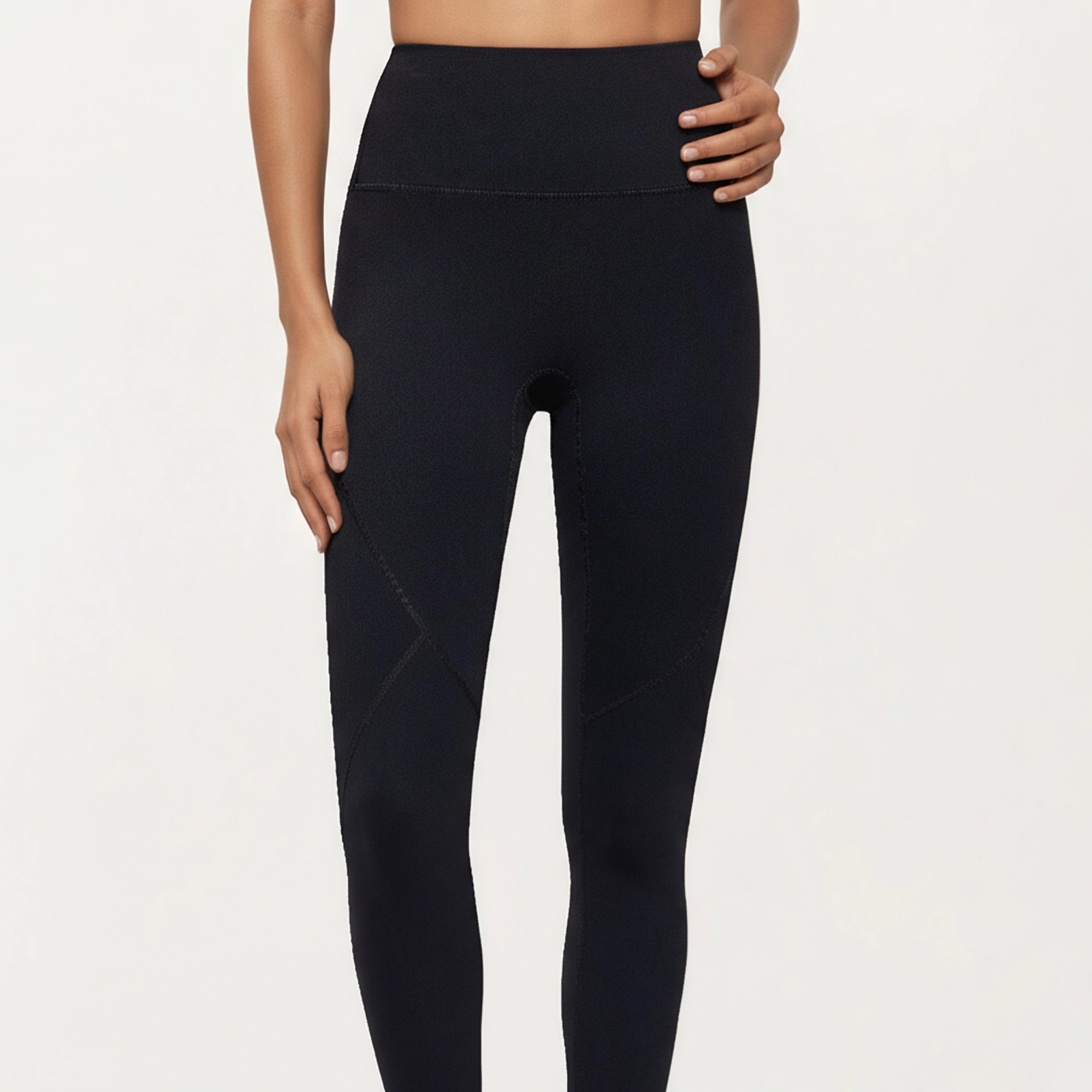 Anna-Kaci Active Women's High Waist Leggings with Contrast Seam Detailing and Stretch Compression Fit
