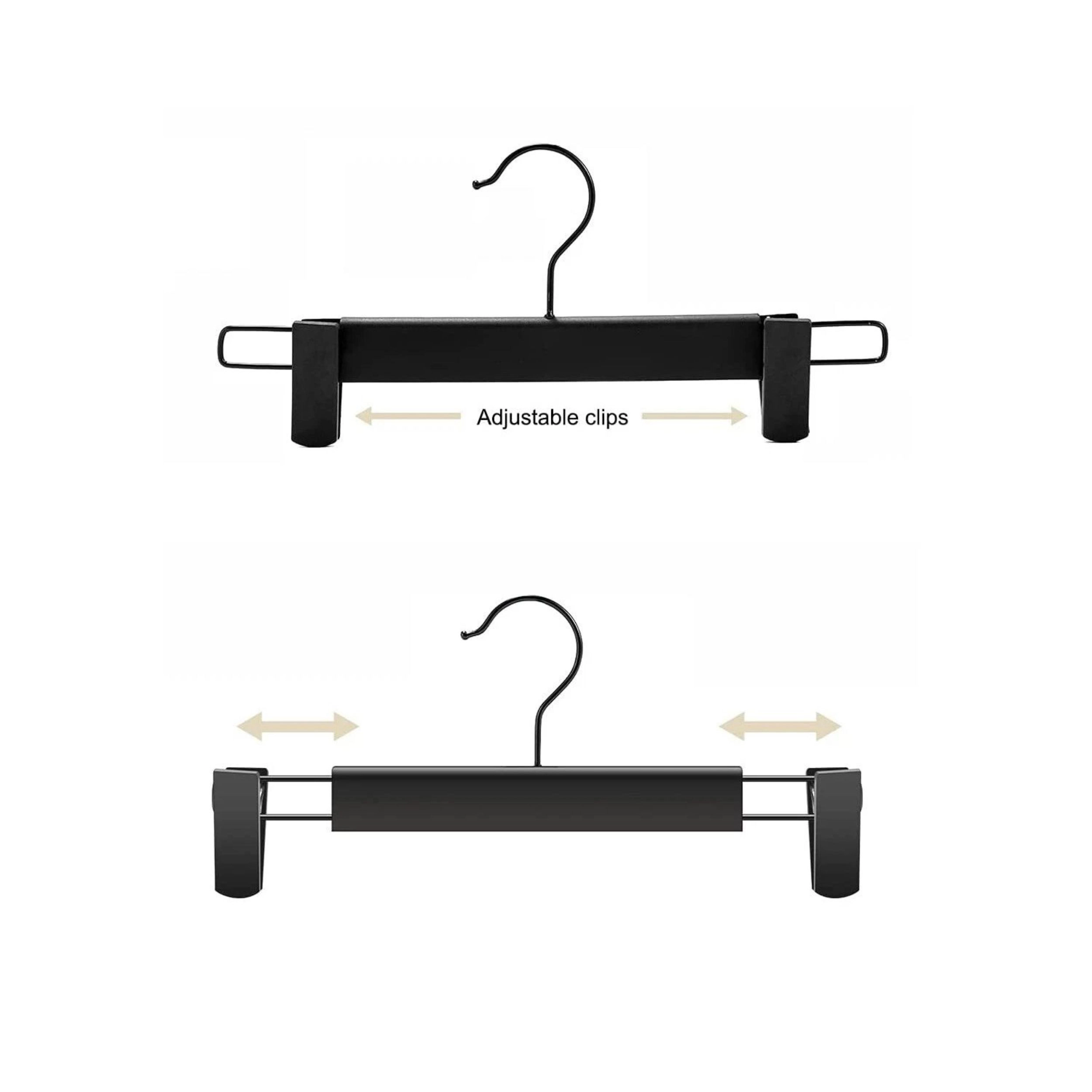 Home Collection Adjustable Clip Pants and Skirt Hangers Black