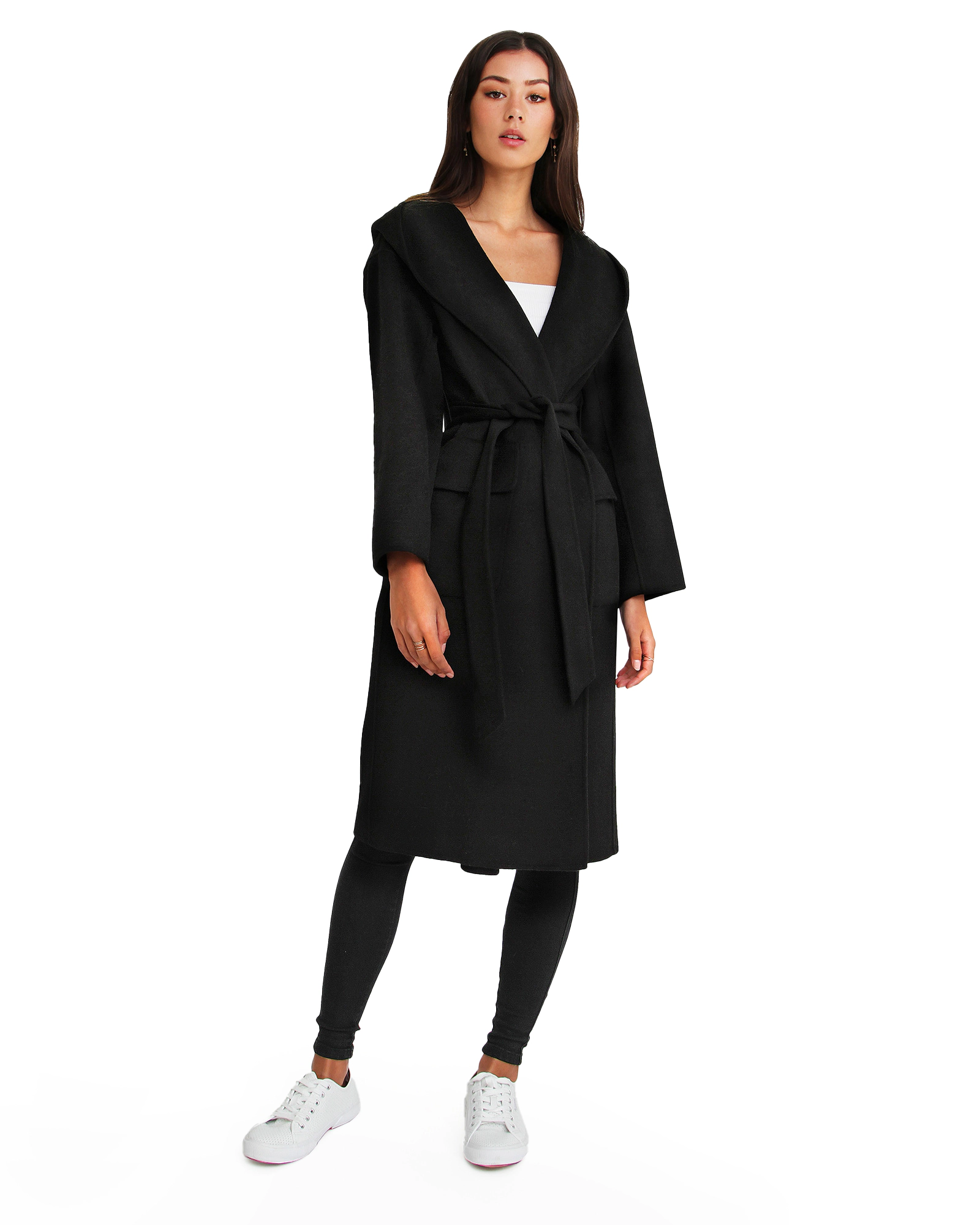 Belle & Bloom Womens Runaway Wool Blend Robe Coat