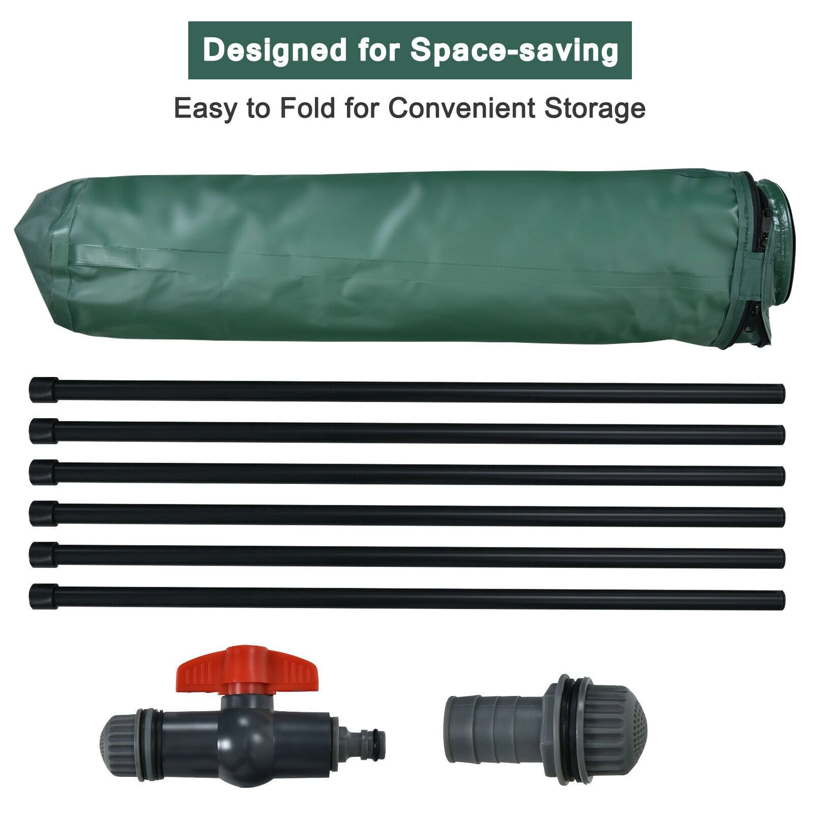 SlickBlue  Green 53 Gallon Rain Barrel, Foldable Water Storage Tank