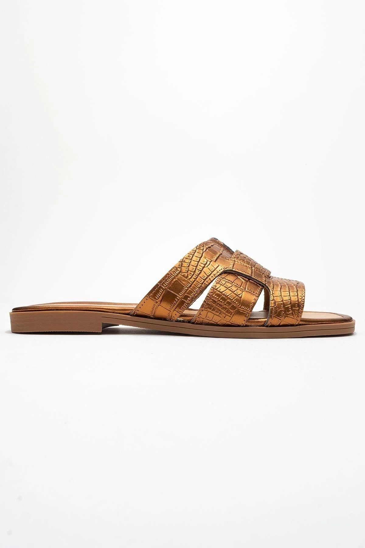 Forever & Always Womens Notre Leather Flat Sandalss