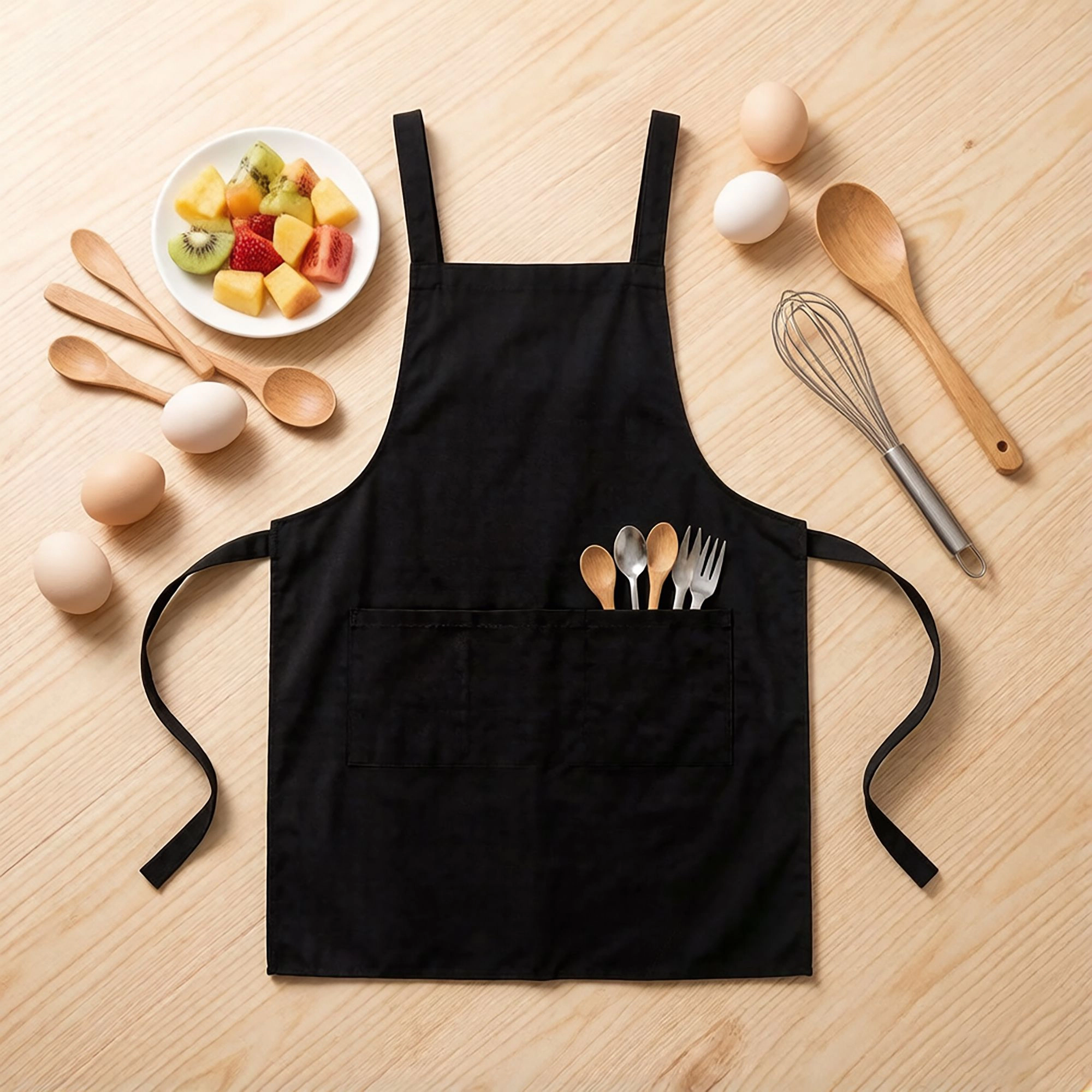 Alilang Men Adjustable Kitchen Apron with Front Pockets Durable Cooking for Baking Cleaning Gardening