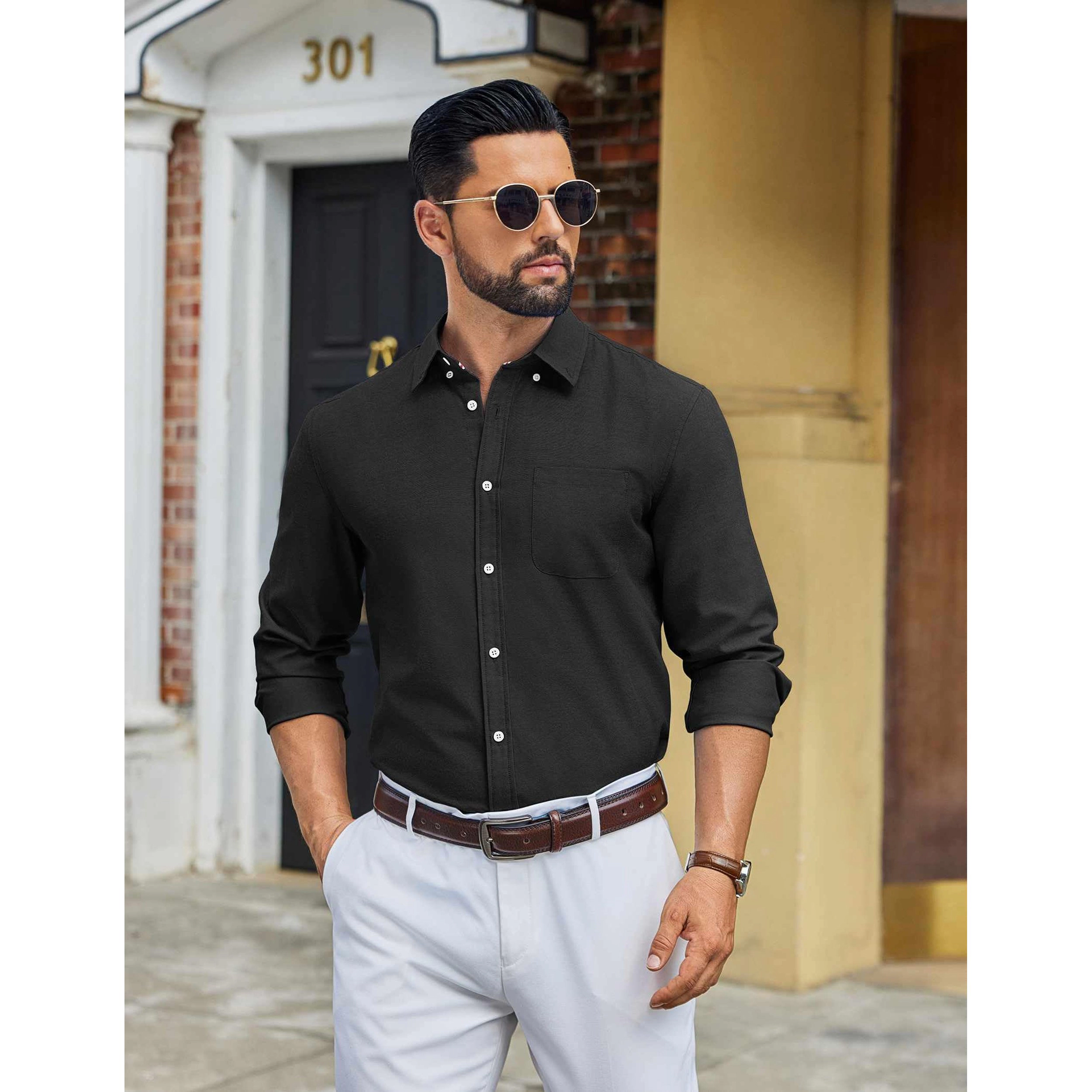 COOFANDY Men's Regular Fit Long Sleeve Button Down Shirt