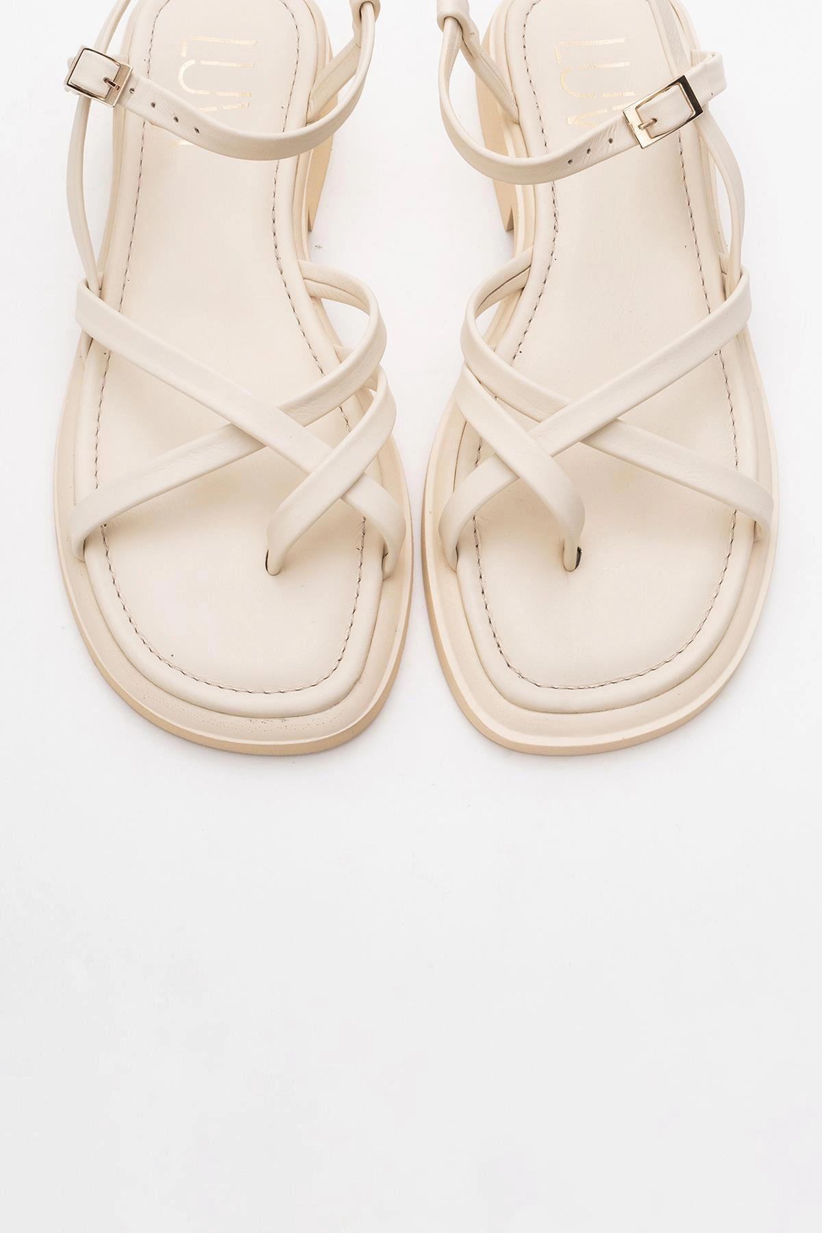 Forever & Always Womens Antas Strappy Leather Flat Sandals