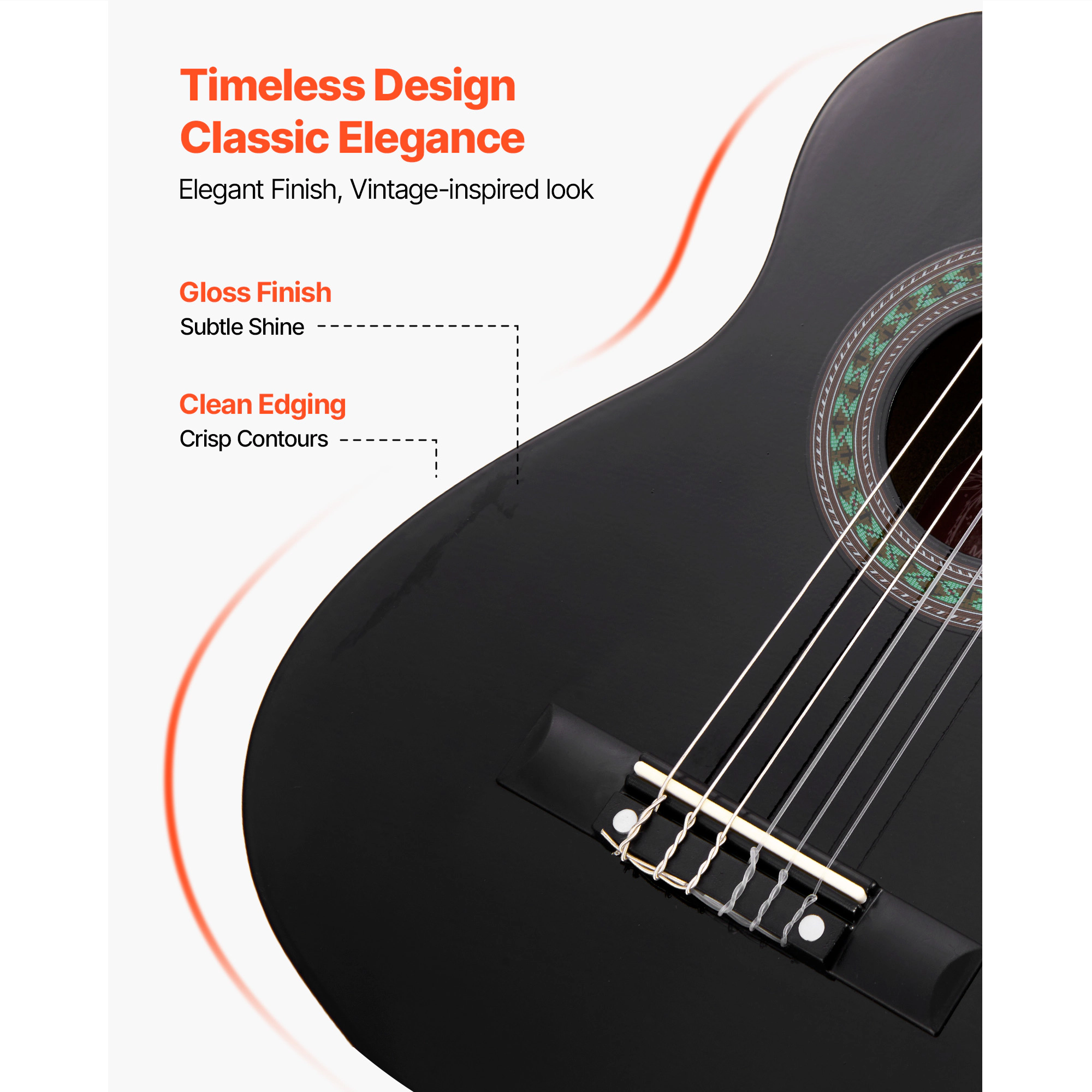 HONGGE Classical Guitar 30 Inch Wood Starter Kit for Beginners with Nylon Strings Gig Bag Strap Tuner